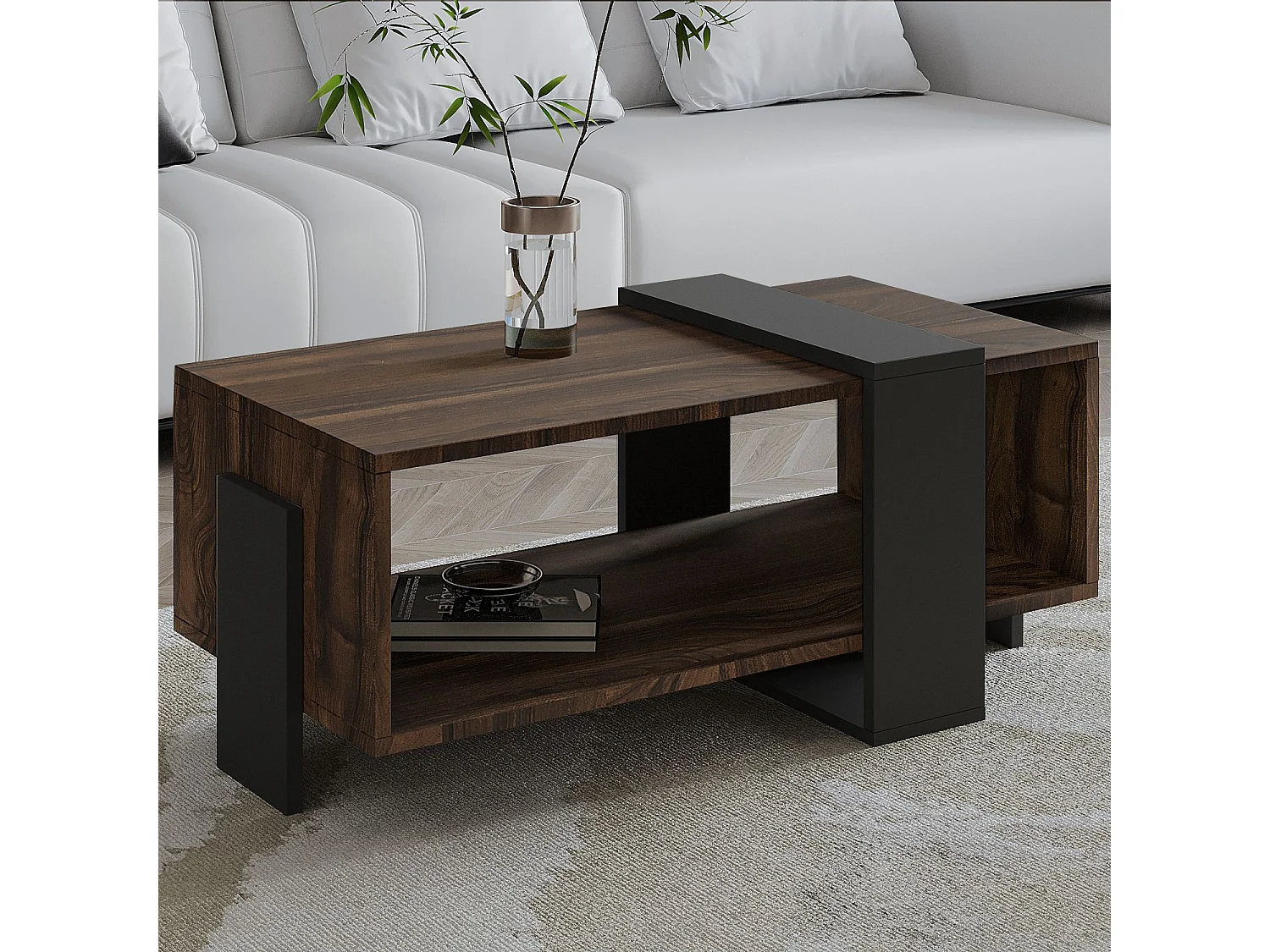 "Meleni" Holztisch - Braun - Elegantes Design - 90 x 49 x 40 cm