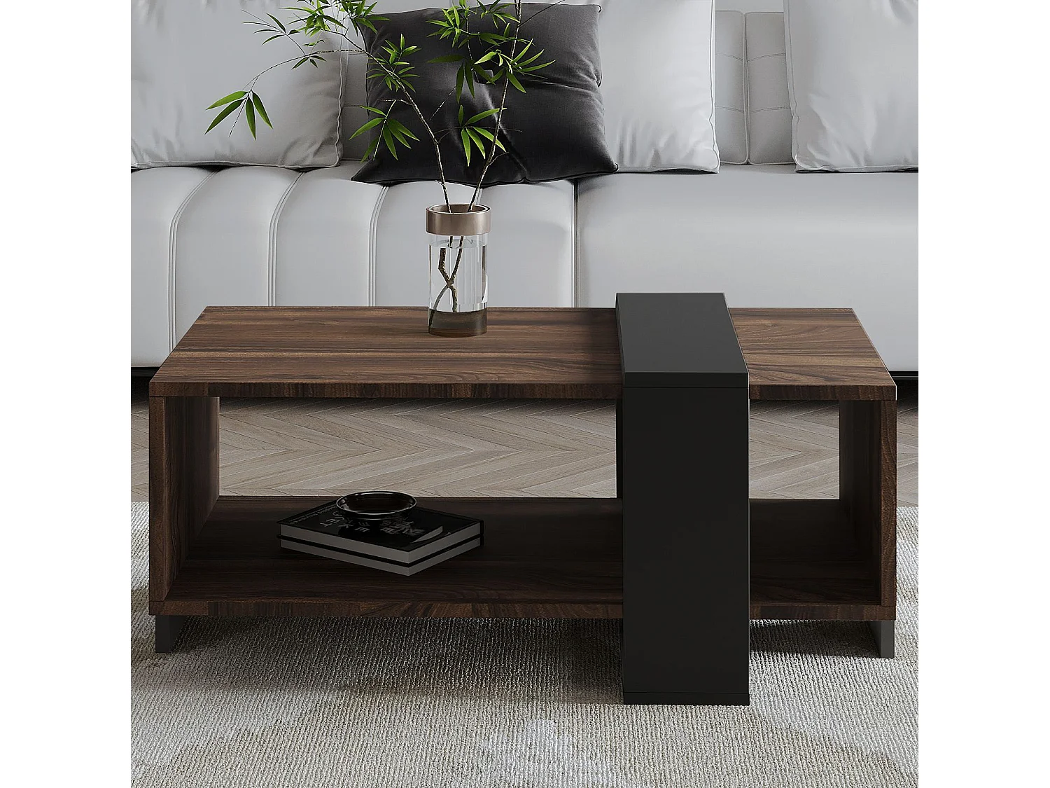 "Meleni" Holztisch - Braun - Elegantes Design - 90 x 49 x 40 cm