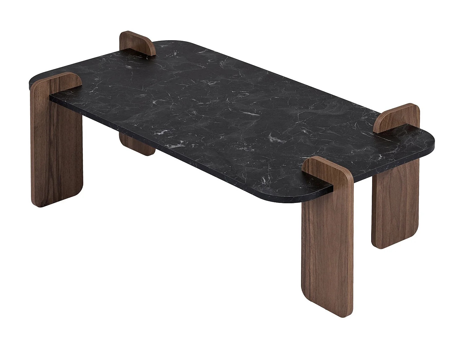 Couchtisch aus Holz "Fuchs" - 120 x 60 x 35 cm - Schwarz
