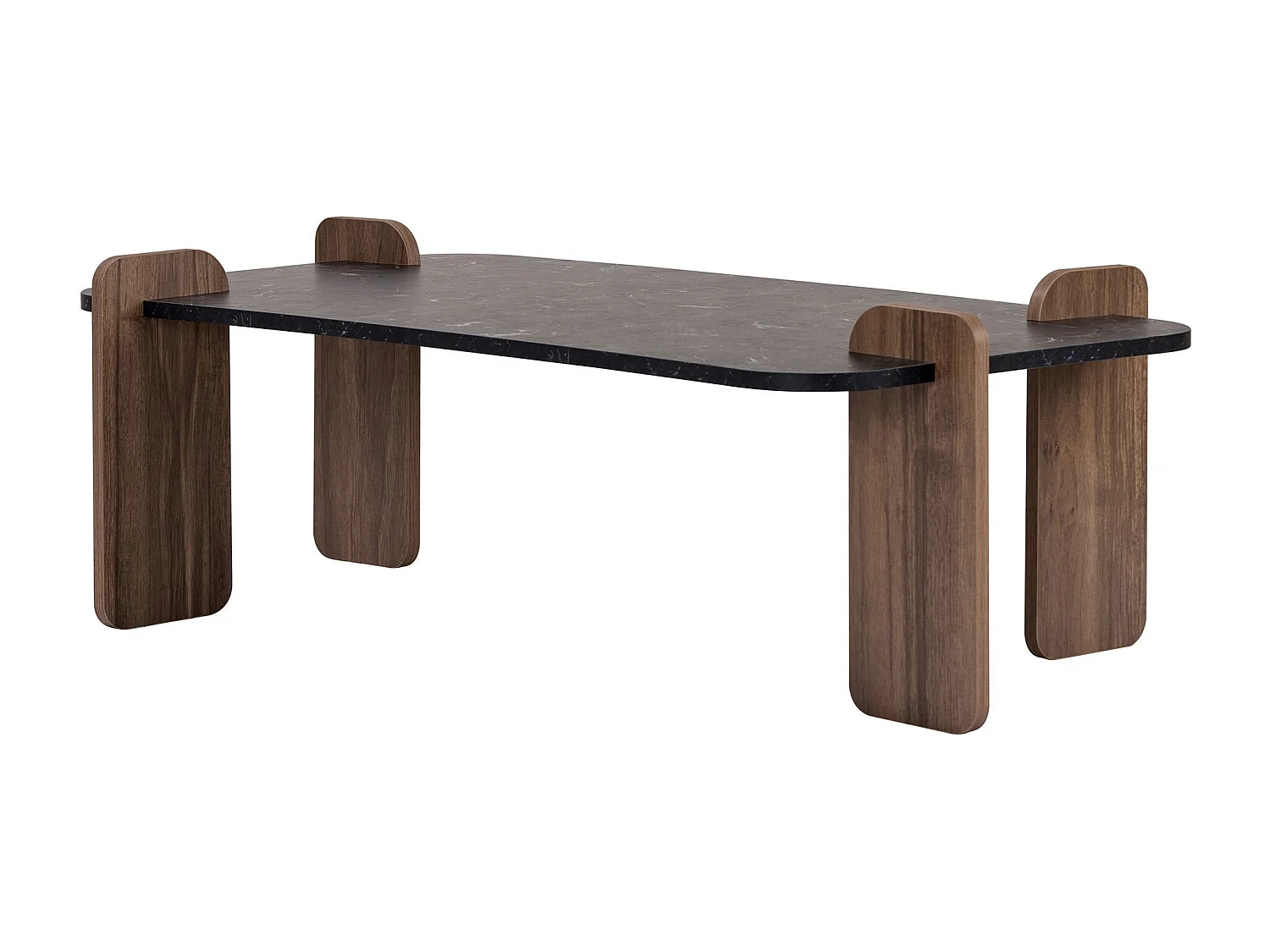 Couchtisch aus Holz "Fuchs" - 120 x 60 x 35 cm - Schwarz