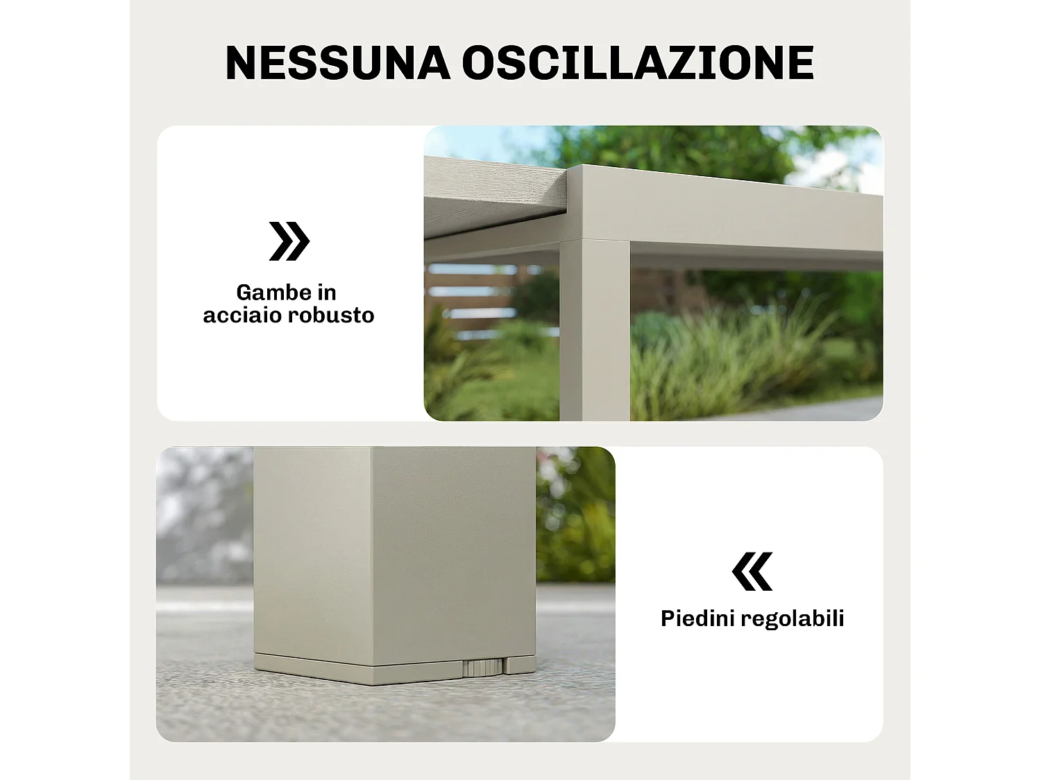 Tavolo giardino allungabile 8-10 persone grigio chiaro