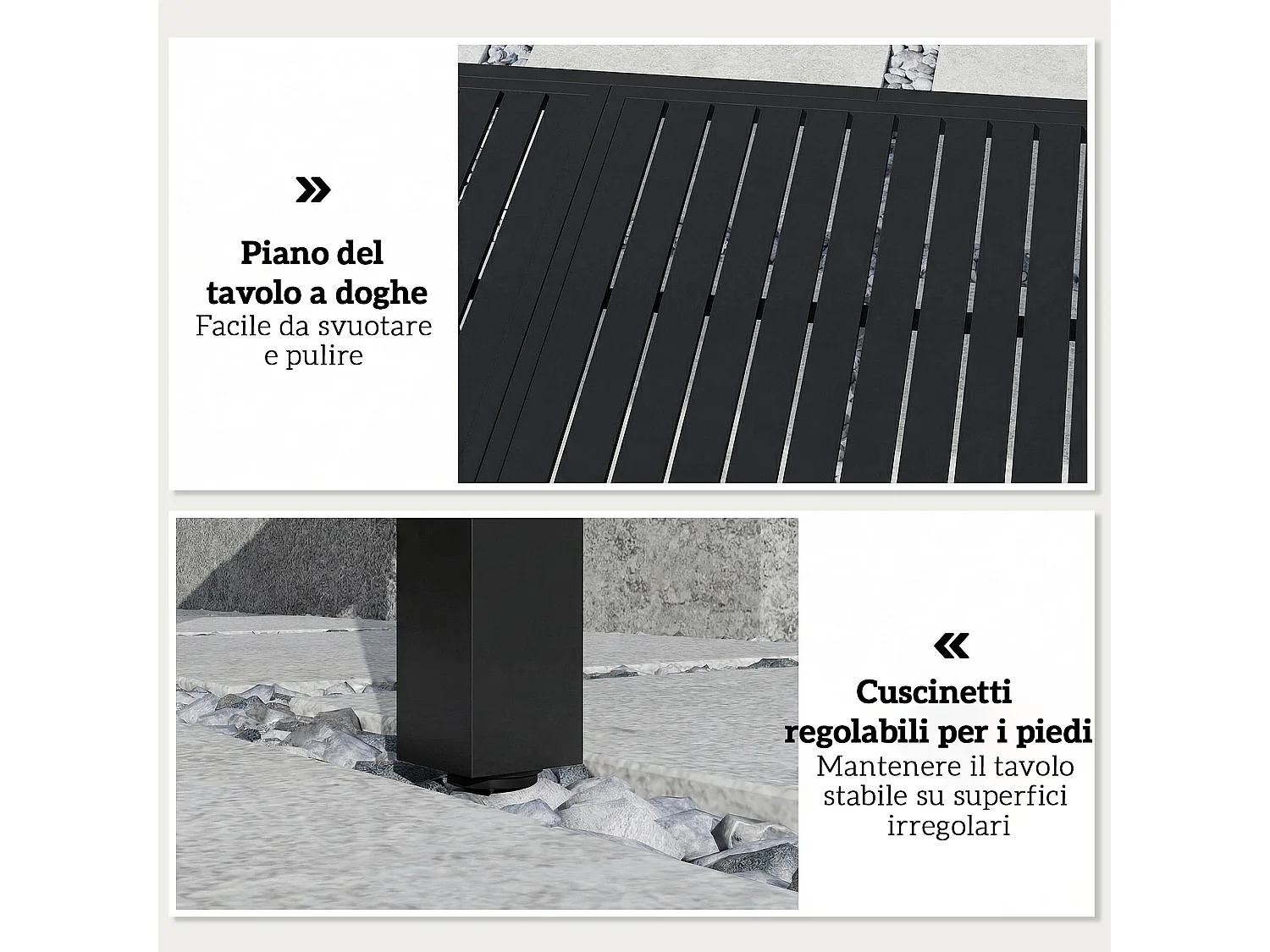 Tavolo da giardino allungabile per 6-8 persone alluminio nero