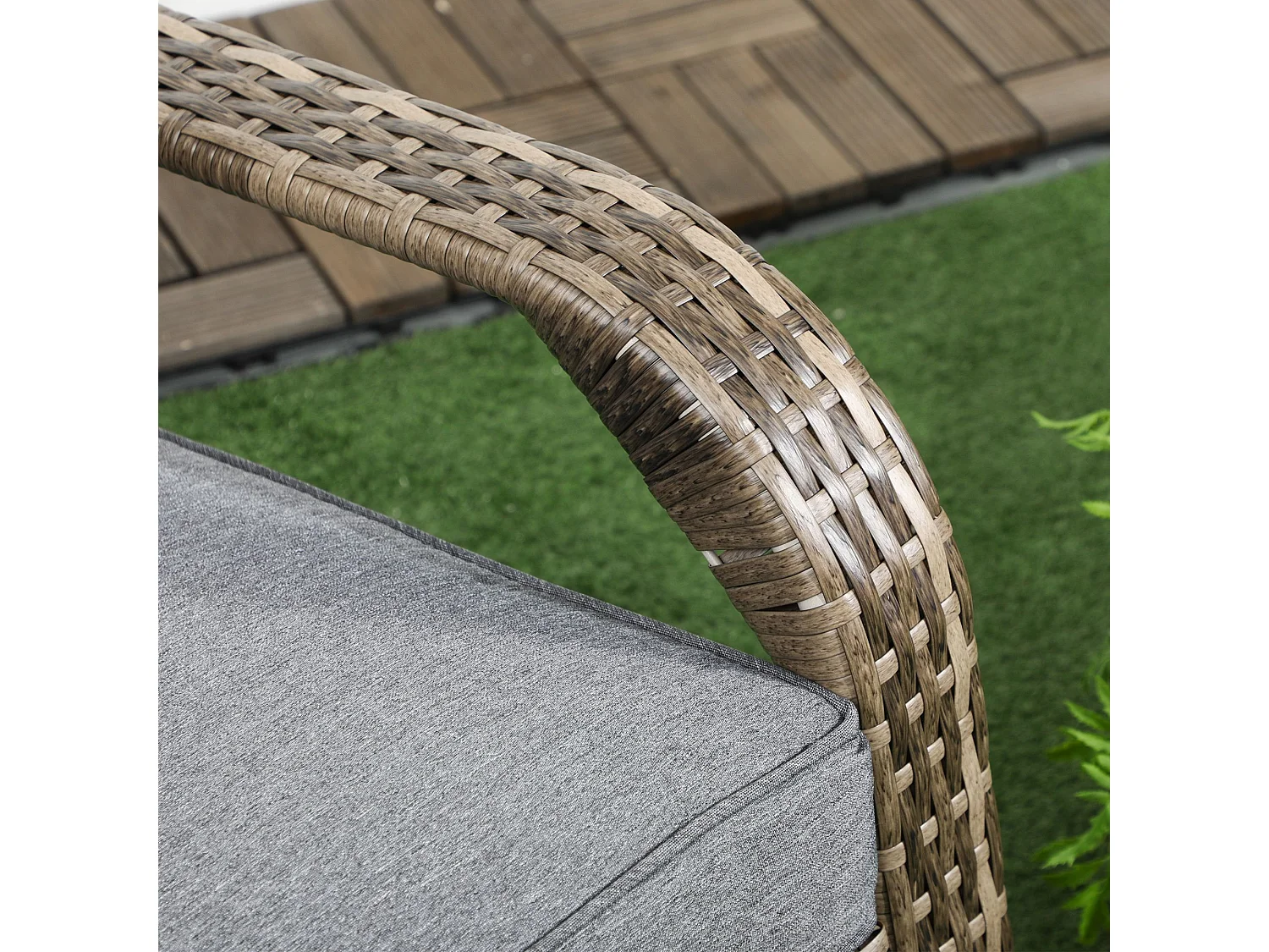 Sedia da giardino adironrack con braccioli cuscini in rattan