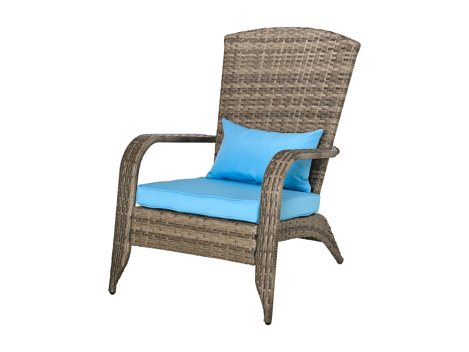 Sedia da giardino adironrack in rattan e acciaio marrone blu