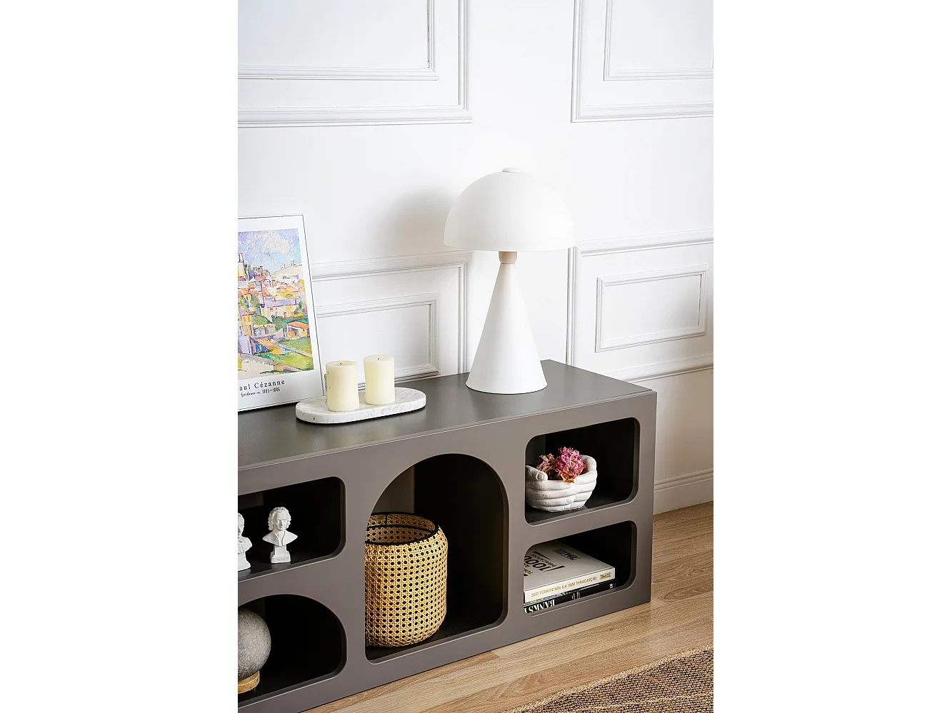 Buffet en bois "Ferlis" - 160 x 40 x 51 cm - Gris anthracite