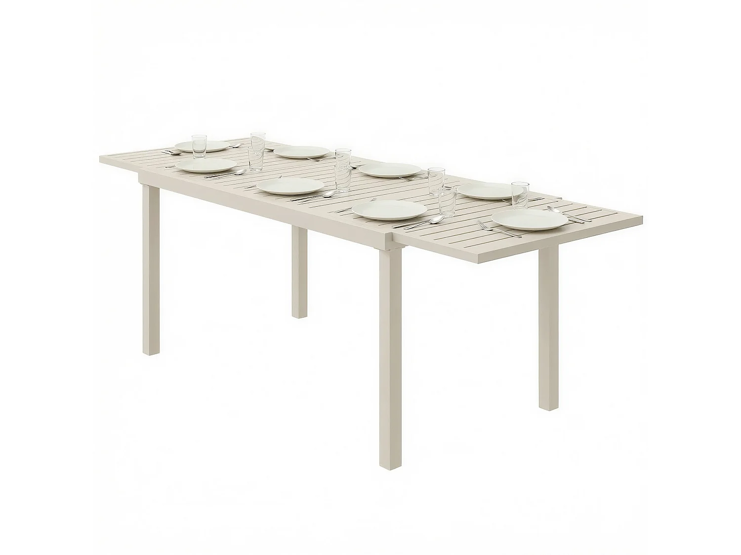Tavolo da giardino allungabile in alluminio bianco