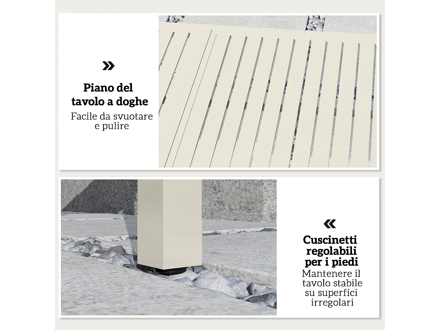 Tavolo da giardino allungabile in alluminio bianco
