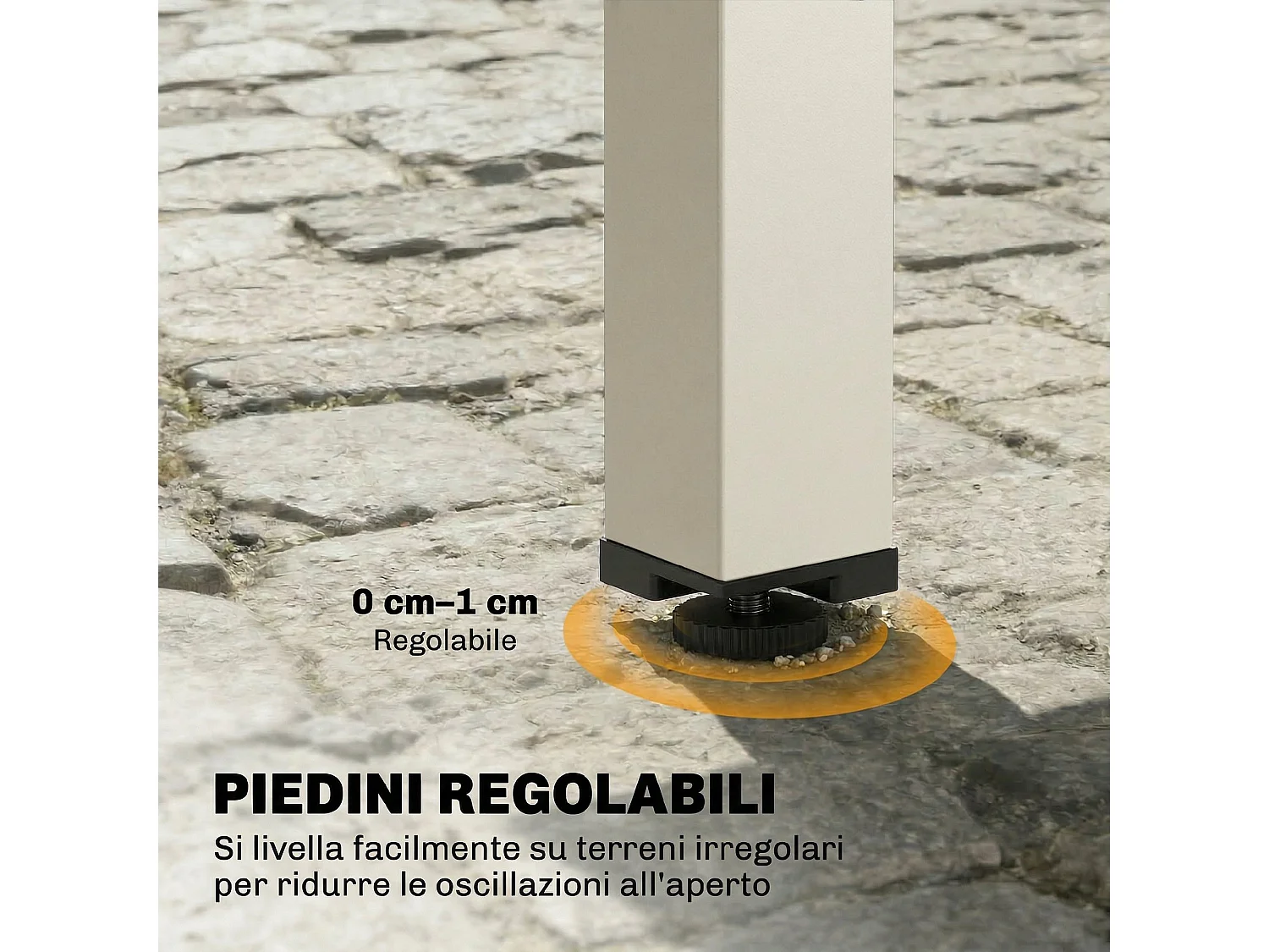 Tavolo da giardino estensibile in alluminio e vetro bianco crema