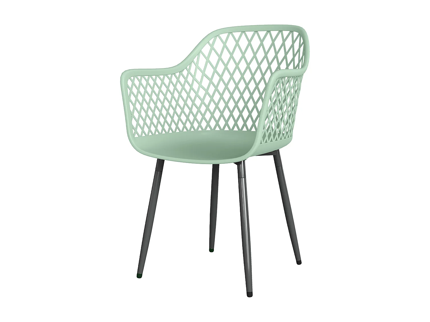 Set 4 sedie da giardino con braccioli metallo verde