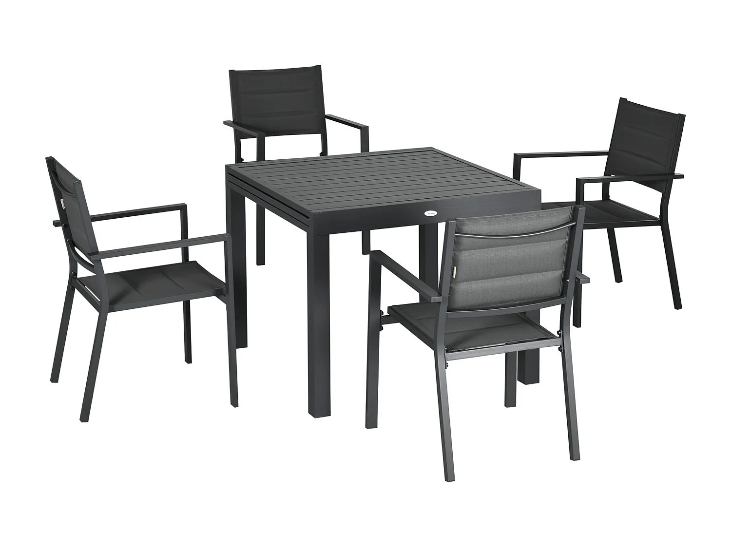 Set 7pz tavolo allungabile e 6 sedie da esterno in alluminio
