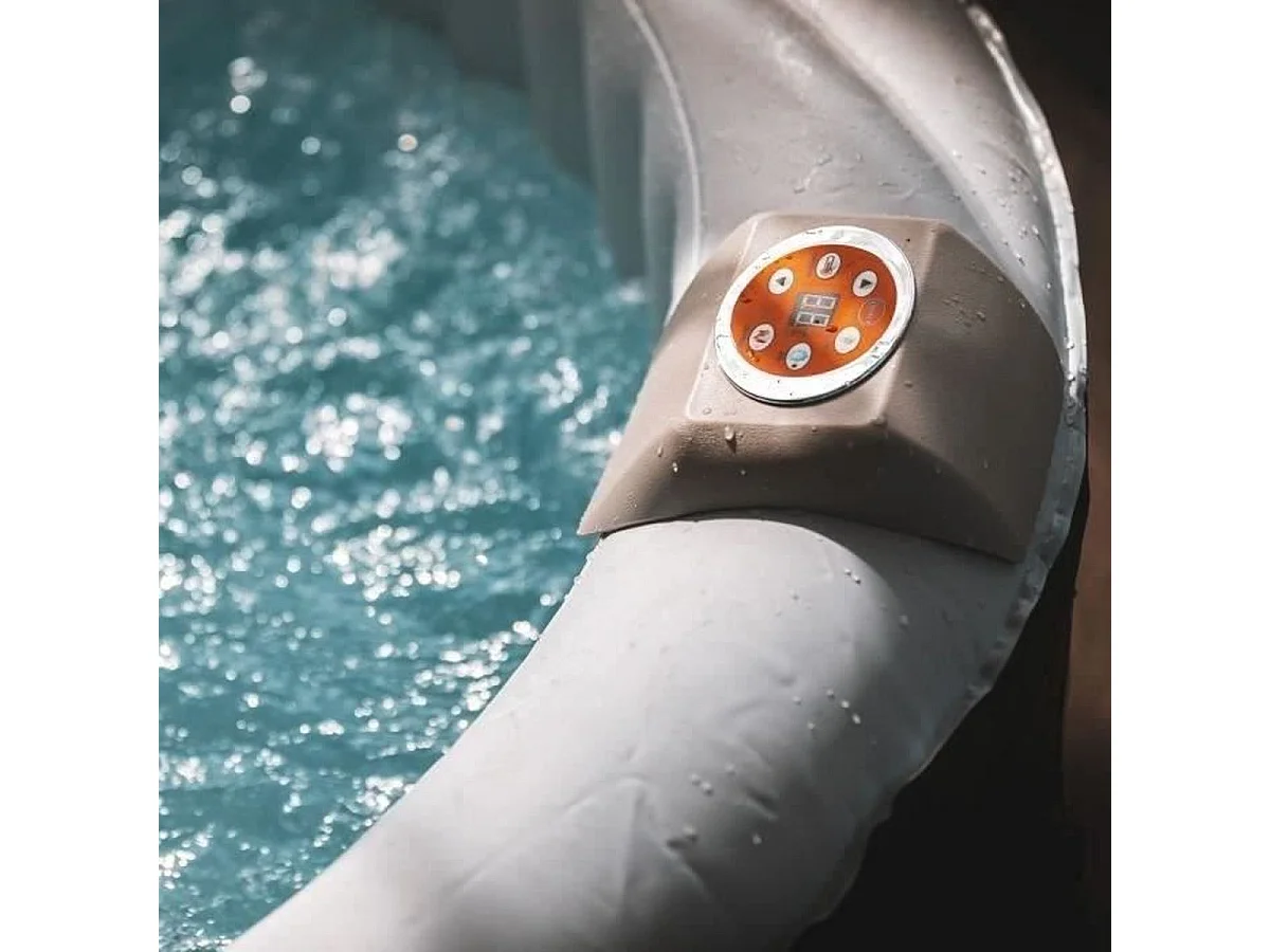 - Spa Gonflable 6 personnes rond Couverture et filtre inclus - Pret en 5 minutes