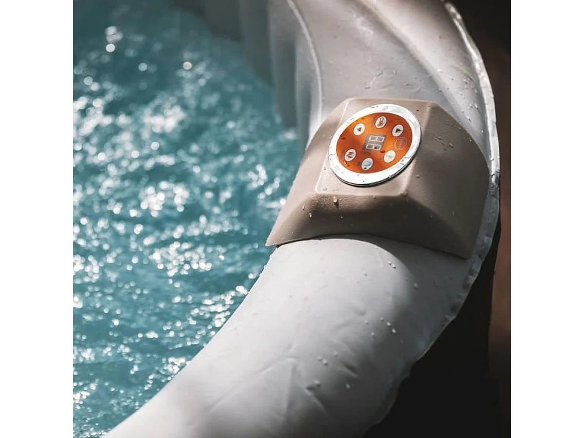 SUNSPA Okrągły Nadmuchiwany Basen z Hydromasażem dla 4 Osób z 130 Mikro Dyszami i Chromoterapią