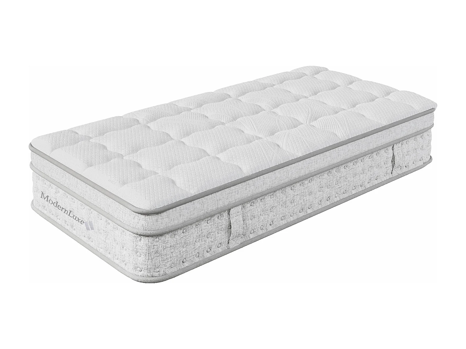 Matelas à ressorts - 90 x 200 cm - 7 zones - en mousse froide de 25 cm d'épaisseur - Polyester - blanc