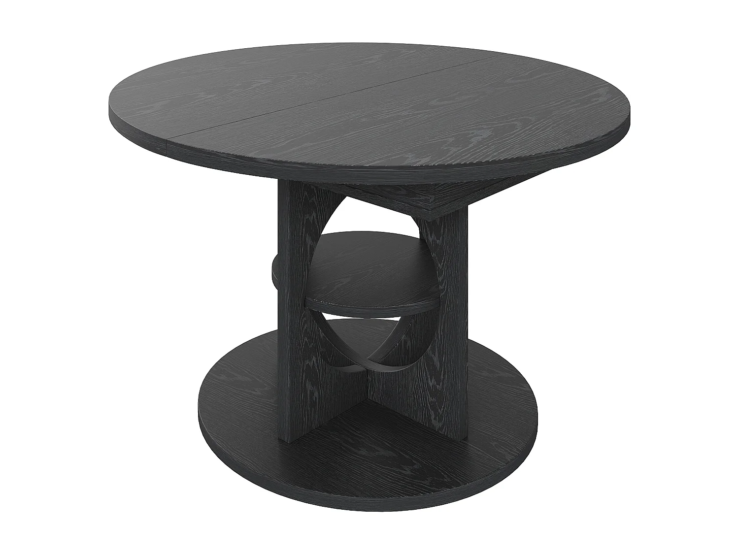 Table à manger extensible - 110/150 x 110 x 76 cm - pour 4 à 6 personnes - avec rangement - MDF - noir