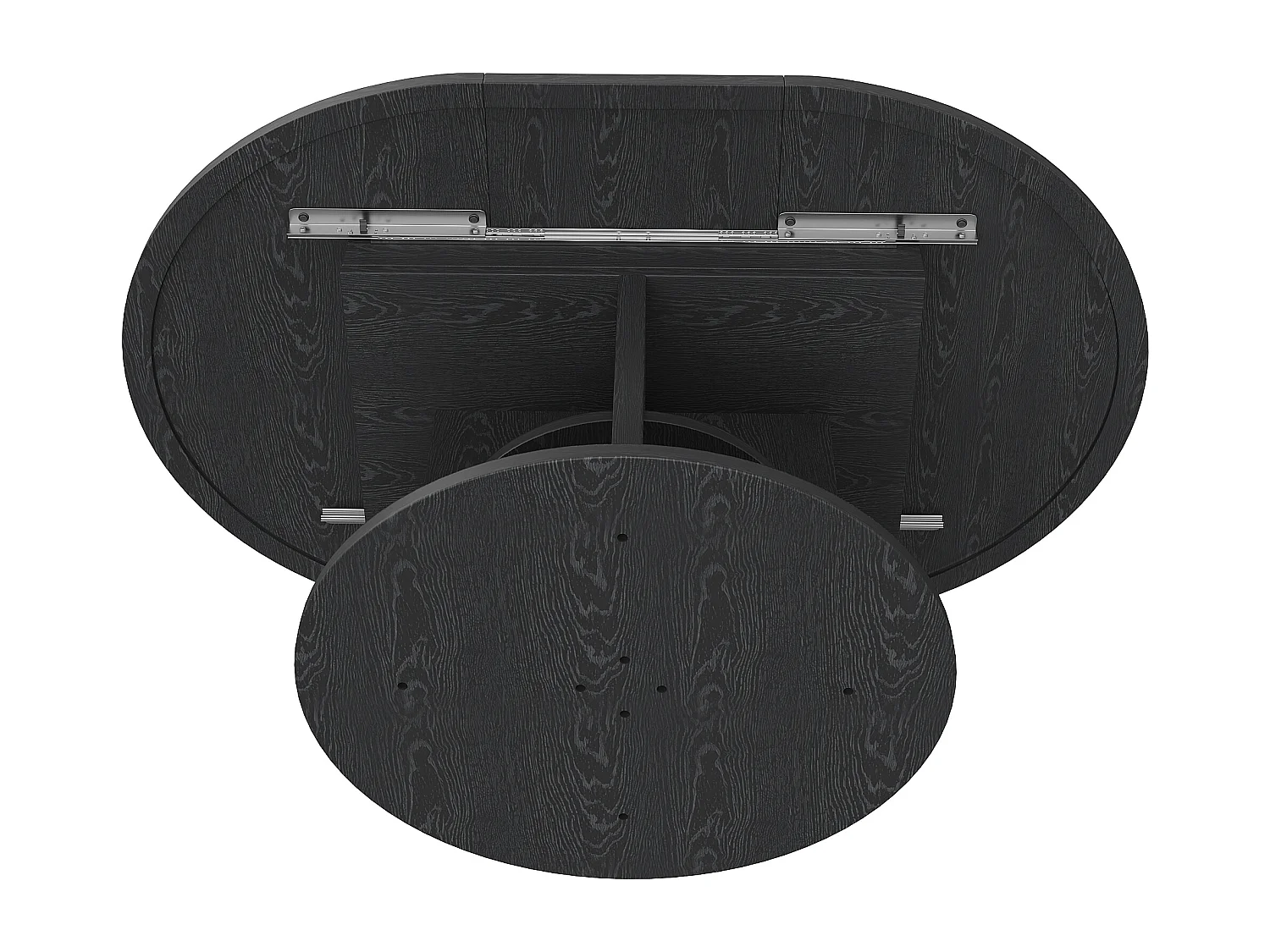 Table à manger extensible - 110/150 x 110 x 76 cm - pour 4 à 6 personnes - avec rangement - MDF - noir