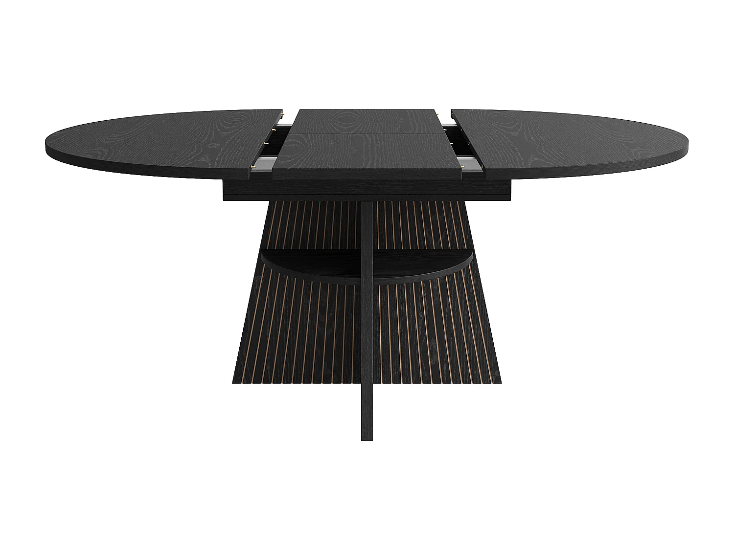 Table à manger extensible - 110/150 x 110 x 76 cm - pour 4 à 6 personnes - avec rangement - MDF - noir