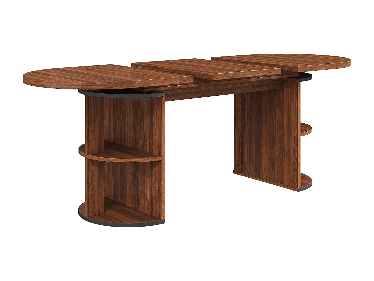 Table à manger extensible - 120/160 x 80 x 76 cm - pour 4 à 6 personnes - avec rangement - MDF - marron
