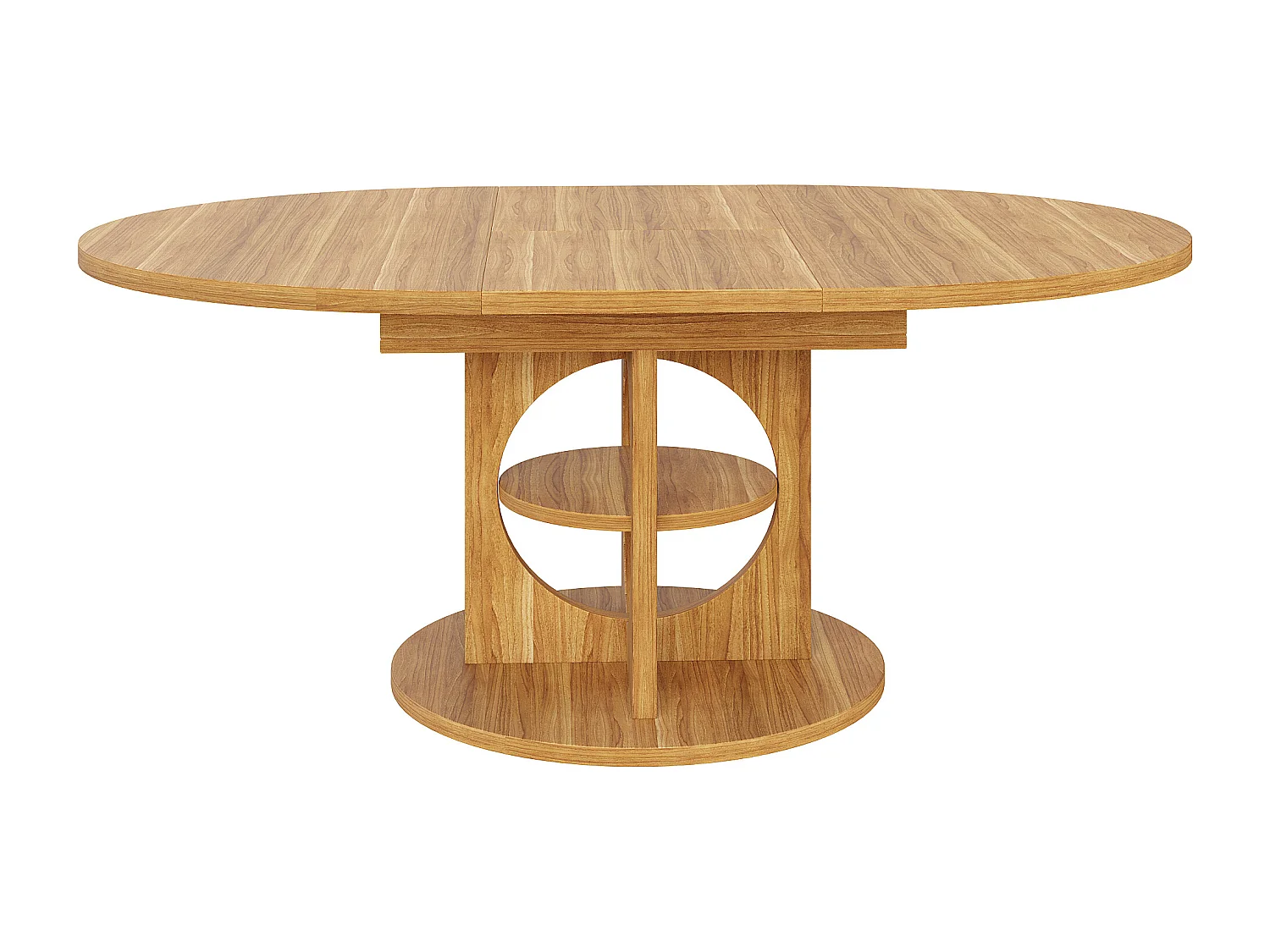 Table à manger extensible - 110/150 x 110 x 76 cm - pour 4 à 6 personnes - avec rangement - MDF - naturel