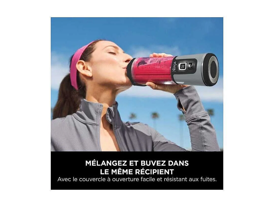 Blender portable Ninja Blast - BC151EUBK - bol 530 ml - autonomie 2h - sans fil - sans BPA - noir