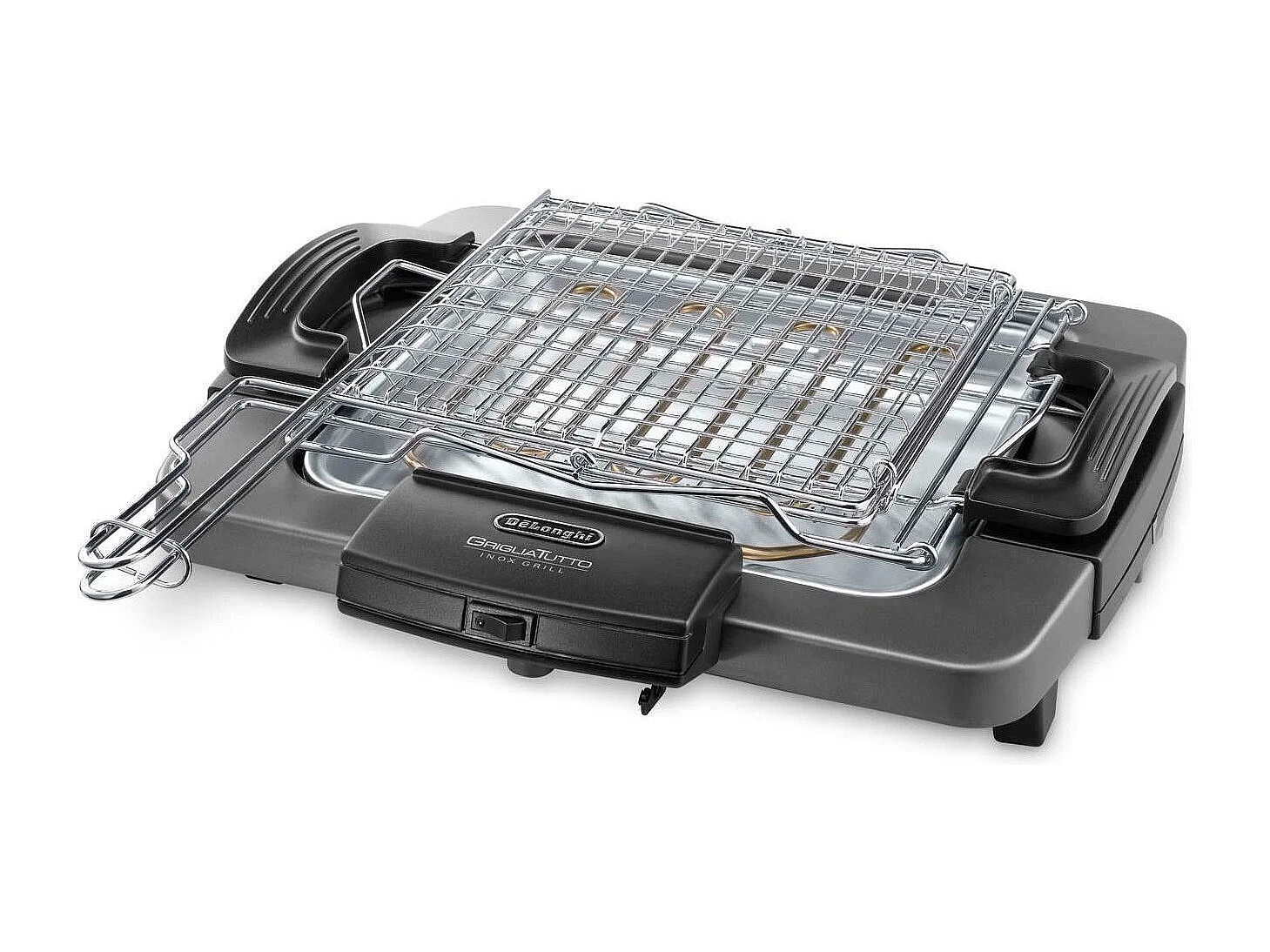 DeLonghi BQ60.X Elektrische Tafelgrill 1900W Zwart/Grijs Dubbele Grill Verstelbare Hoogte
