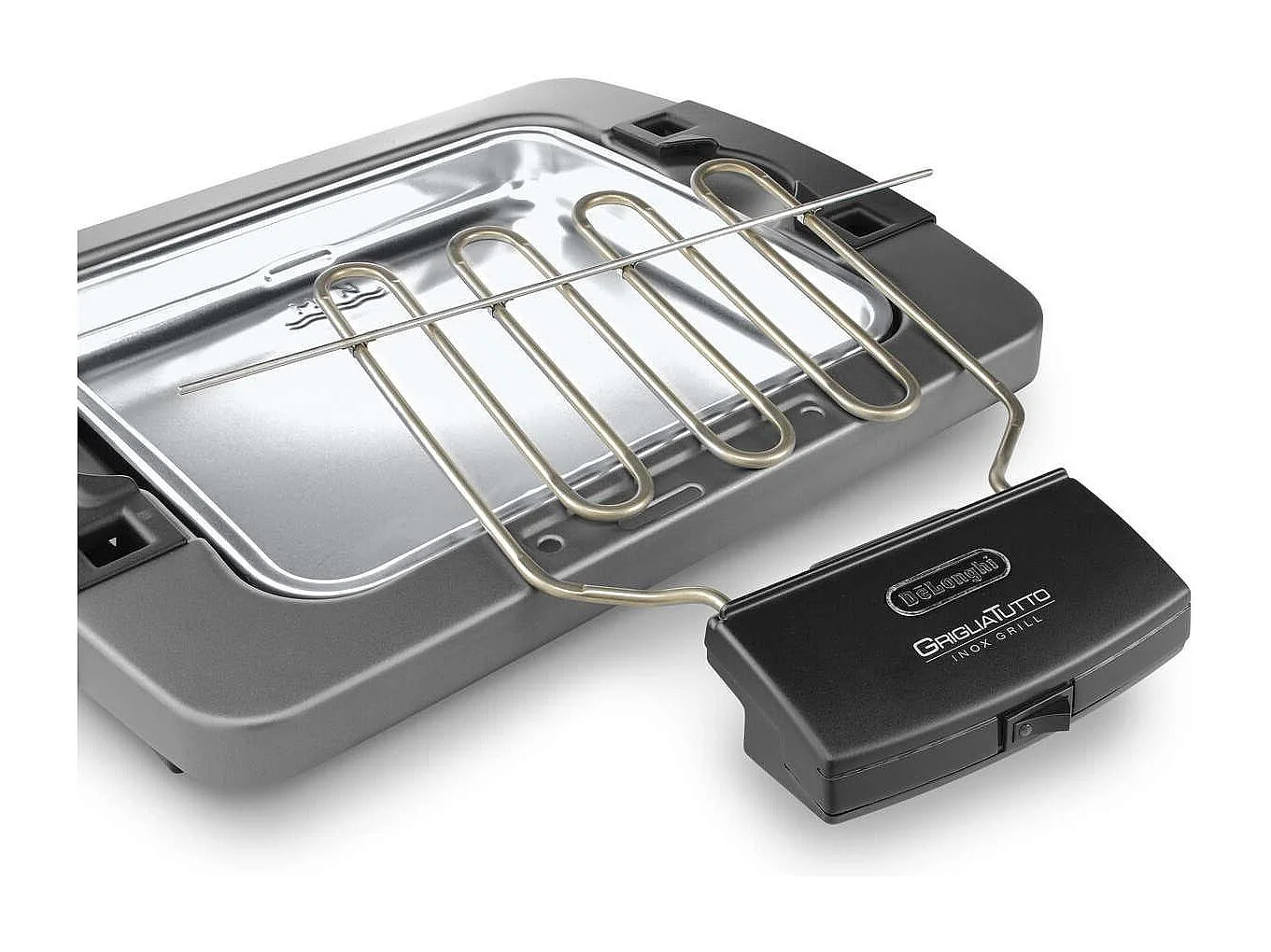 DeLonghi BQ60.X Elektrische Tafelgrill 1900W Zwart/Grijs Dubbele Grill Verstelbare Hoogte