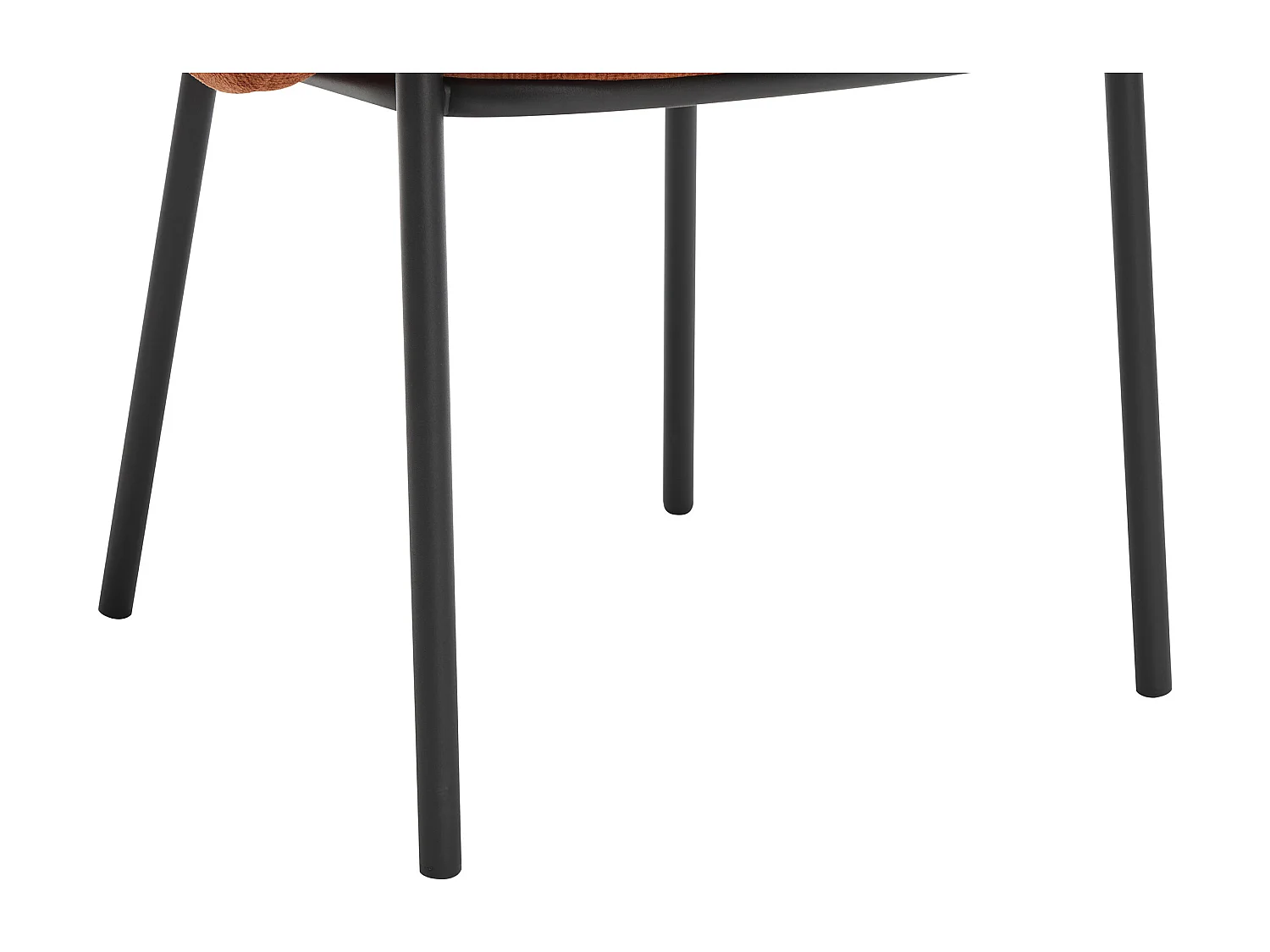 Lot de 6 chaises avec accoudoirs en tissu texturé et métal noir - Terracotta - ACACILIO