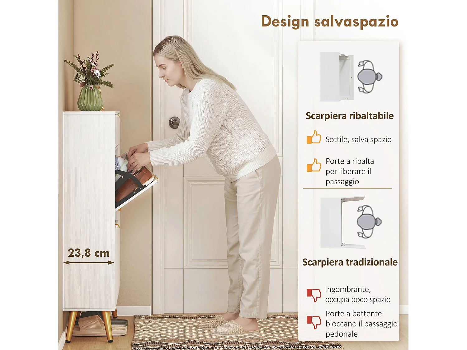 Scarpiera salvaspazio slim 12 paia di scarpe ripiani regolabili