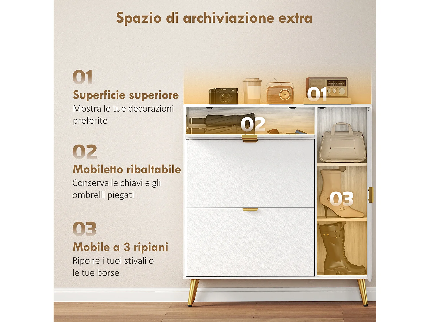 Scarpiera salvaspazio slim 12 paia di scarpe ripiani regolabili