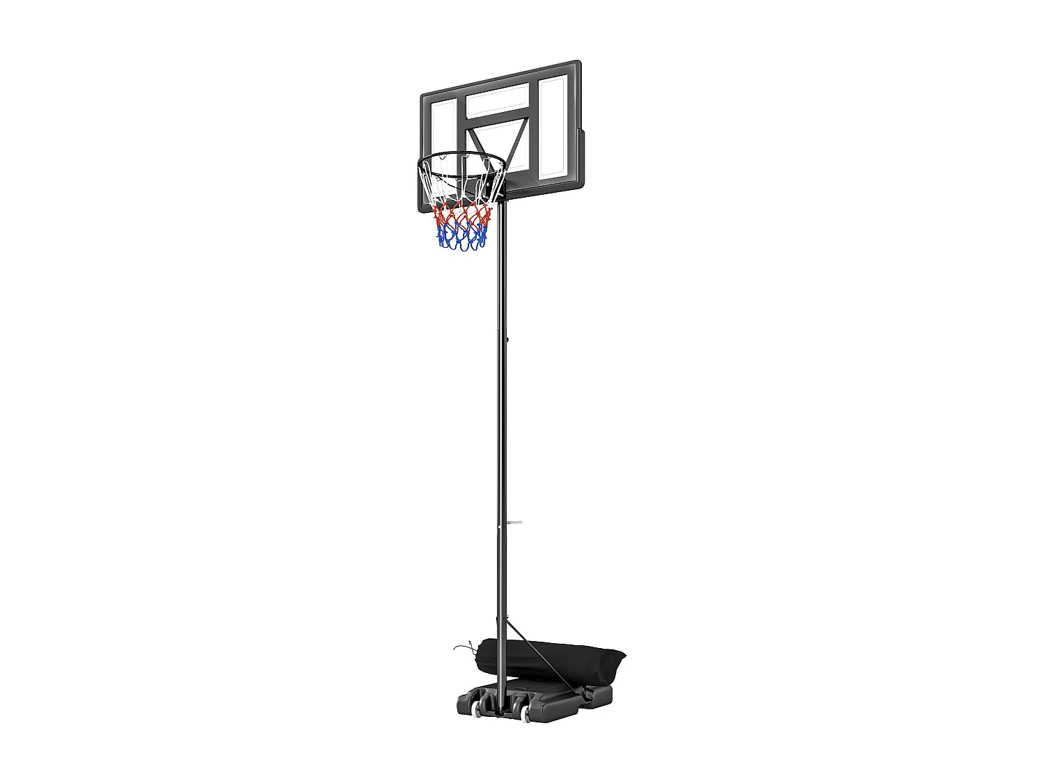 Canestro da basket portatile regolabile acciaio nero