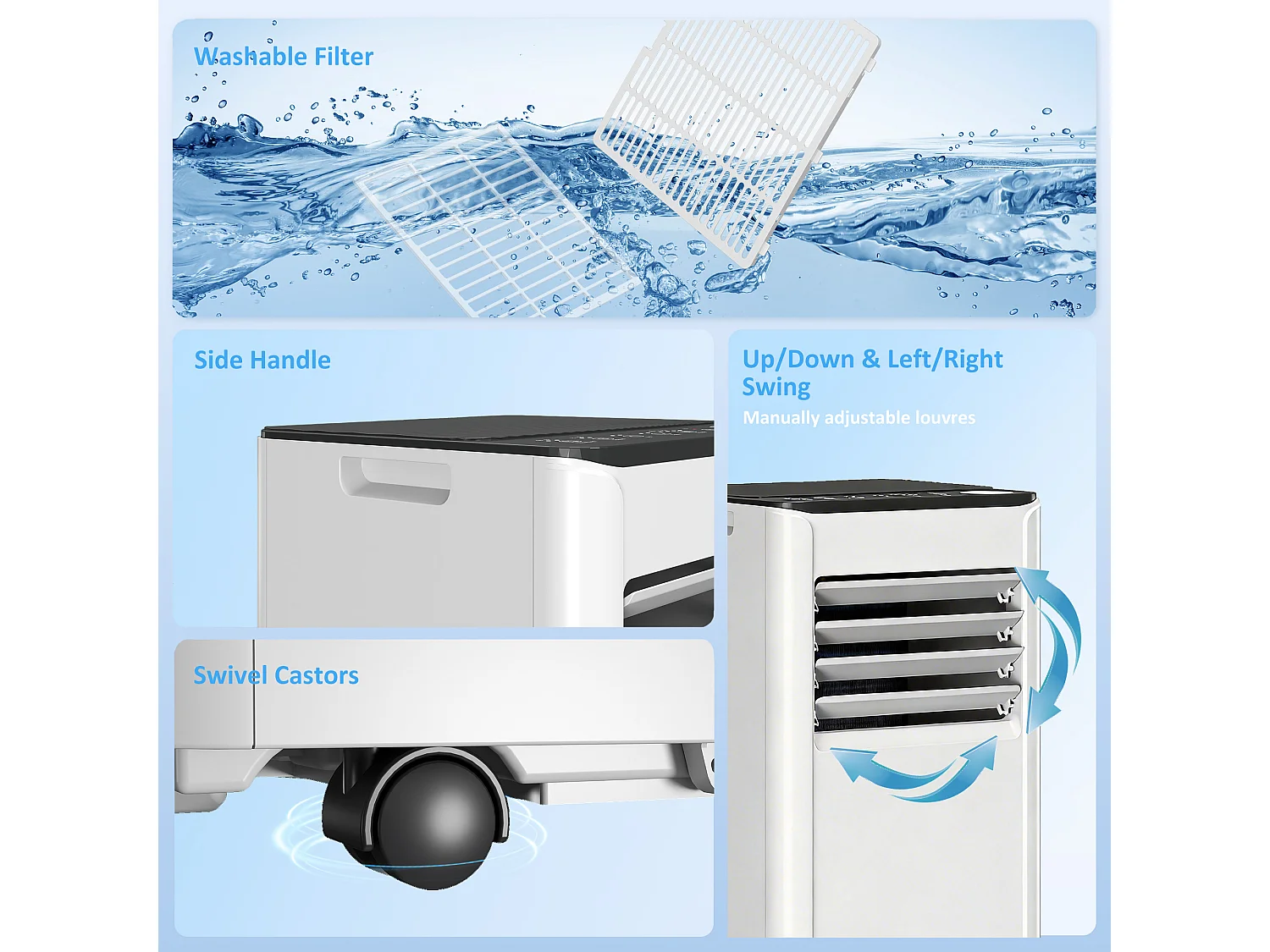 Condizionatore portatile 9000 btu wifi plastica bianco