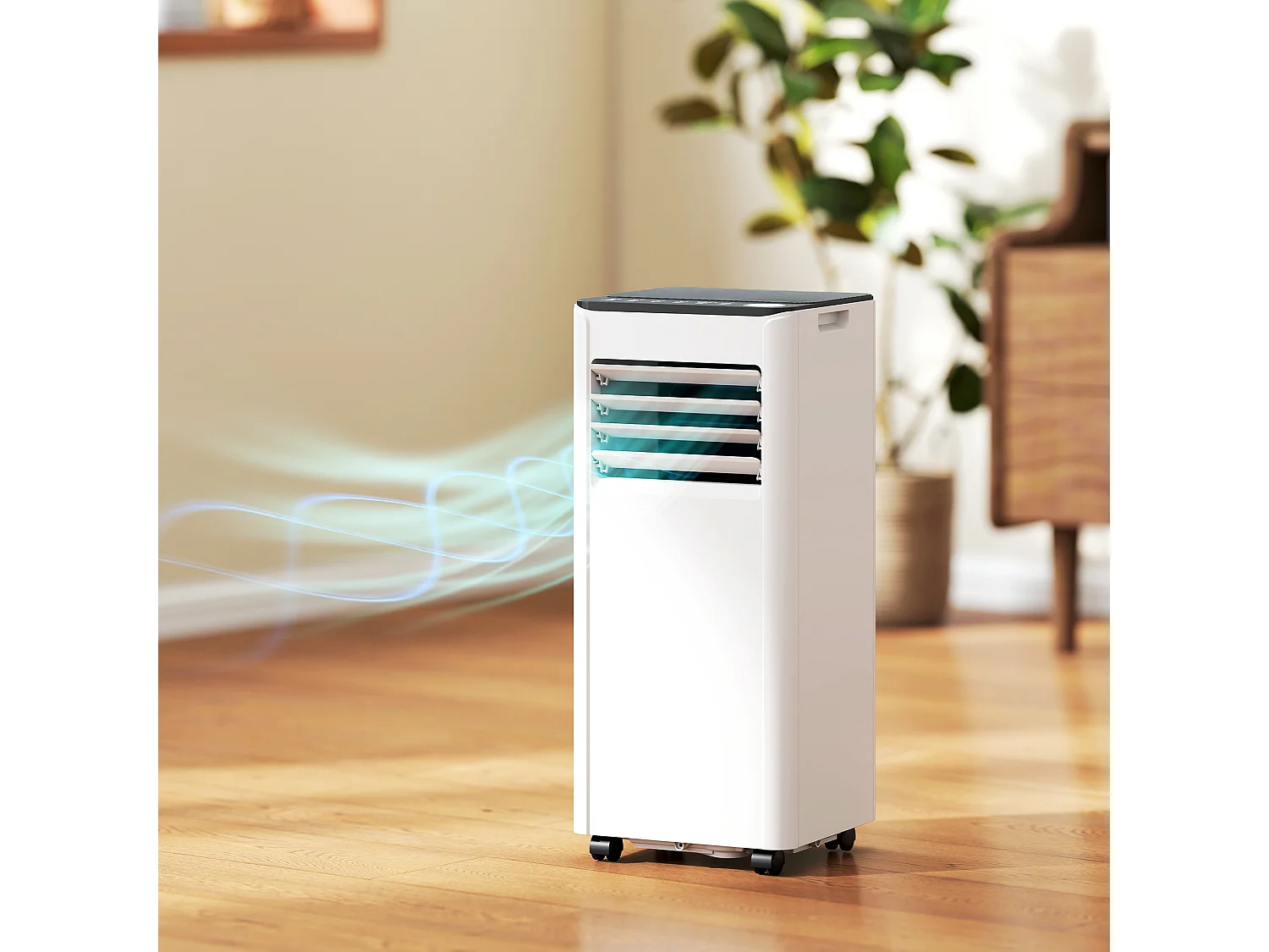 Condizionatore portatile 7000 btu 4 in 1 plastica bianco
