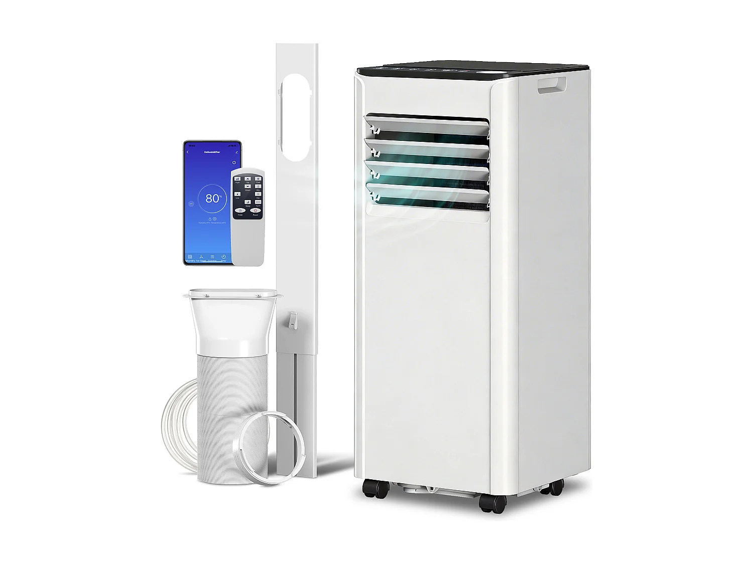 Condizionatore portatile 7000 btu 4 in 1 plastica bianco