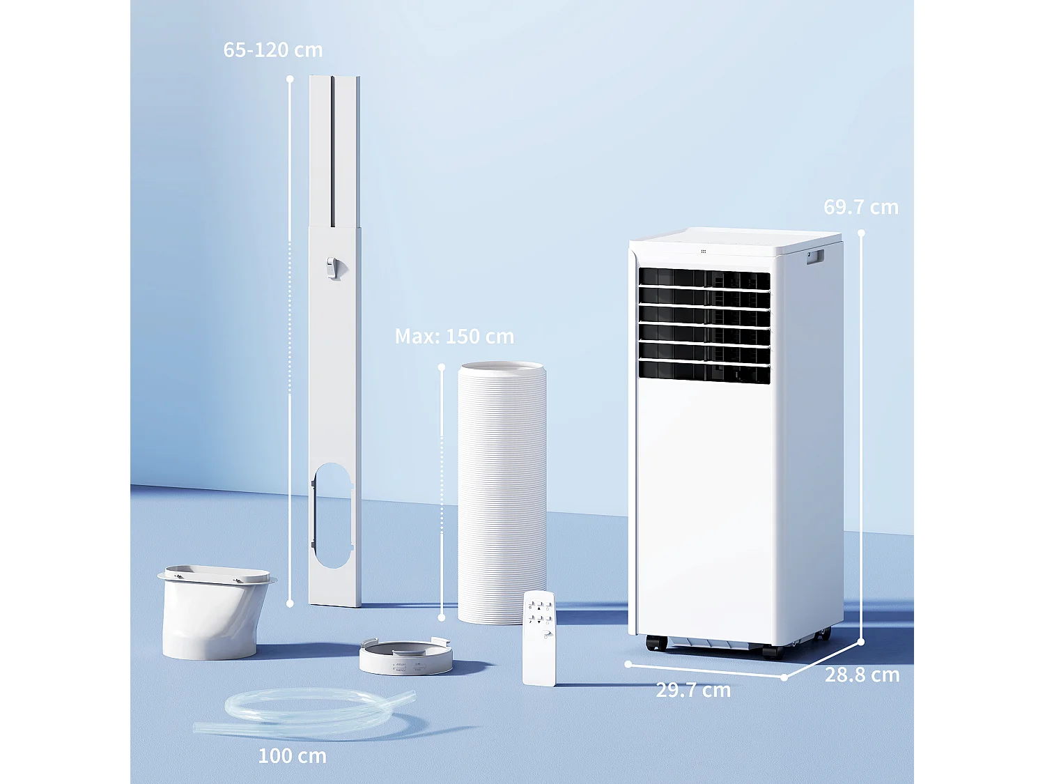 Condizionatore portatile 4 in 1 5000 btu plastica bianco