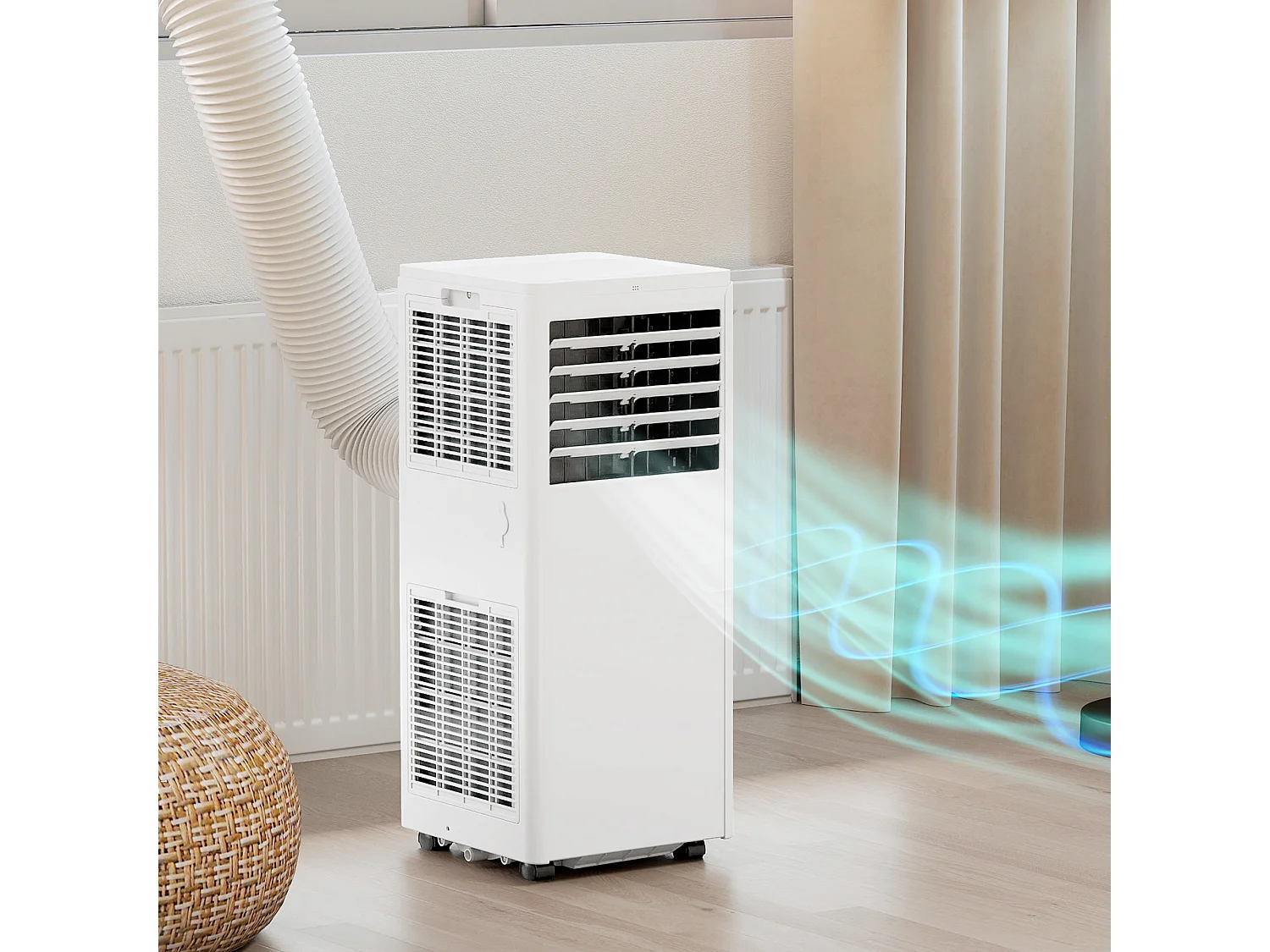Condizionatore portatile 4-in-1 con deumidificatore plastica bianco