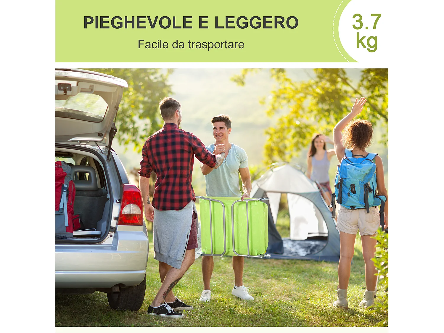 Lettino prendisole pieghevole schienale reclinabile e cuscino