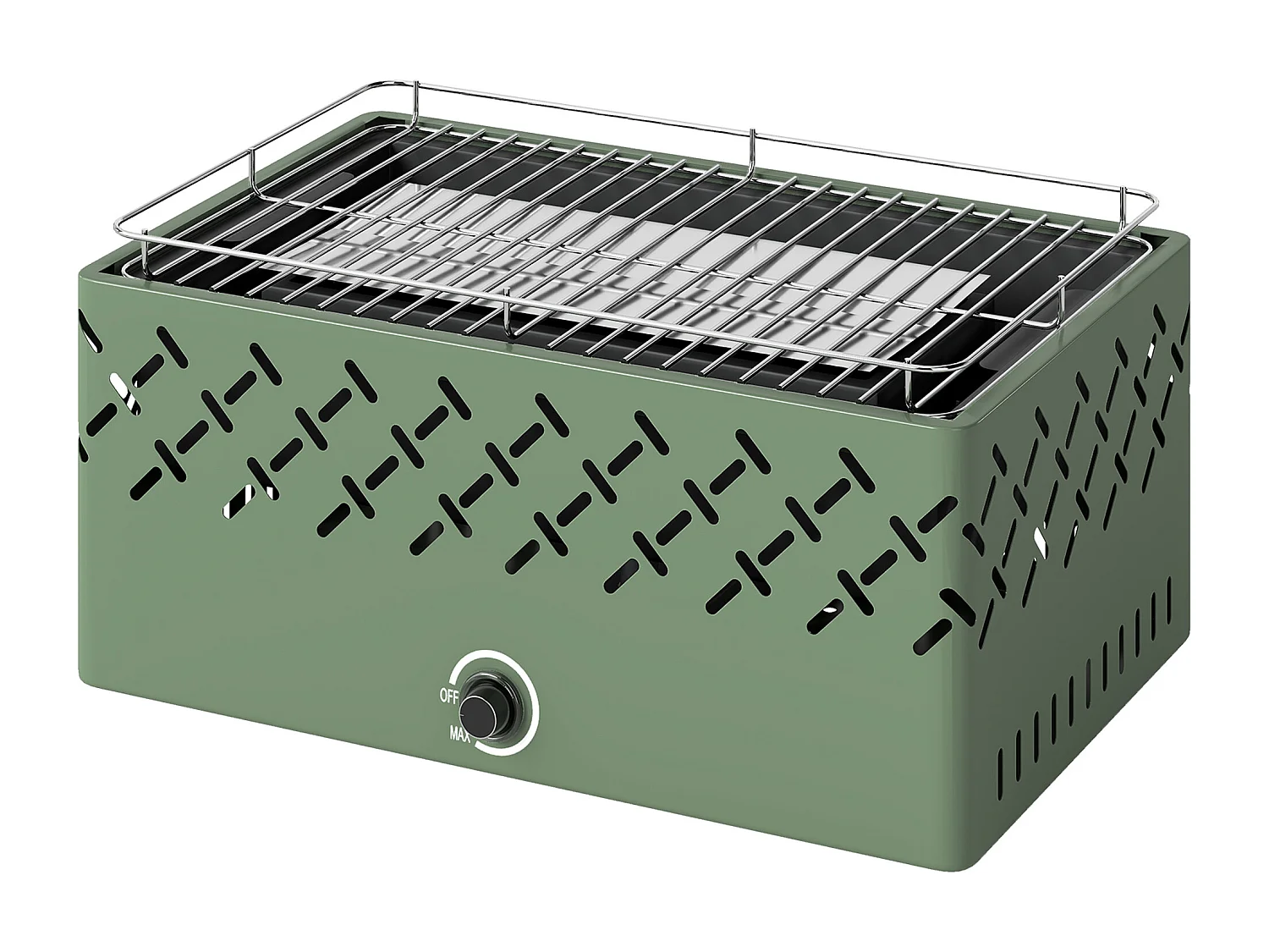 Barbecue a carbone con ventilatore in metallo verde chiaro