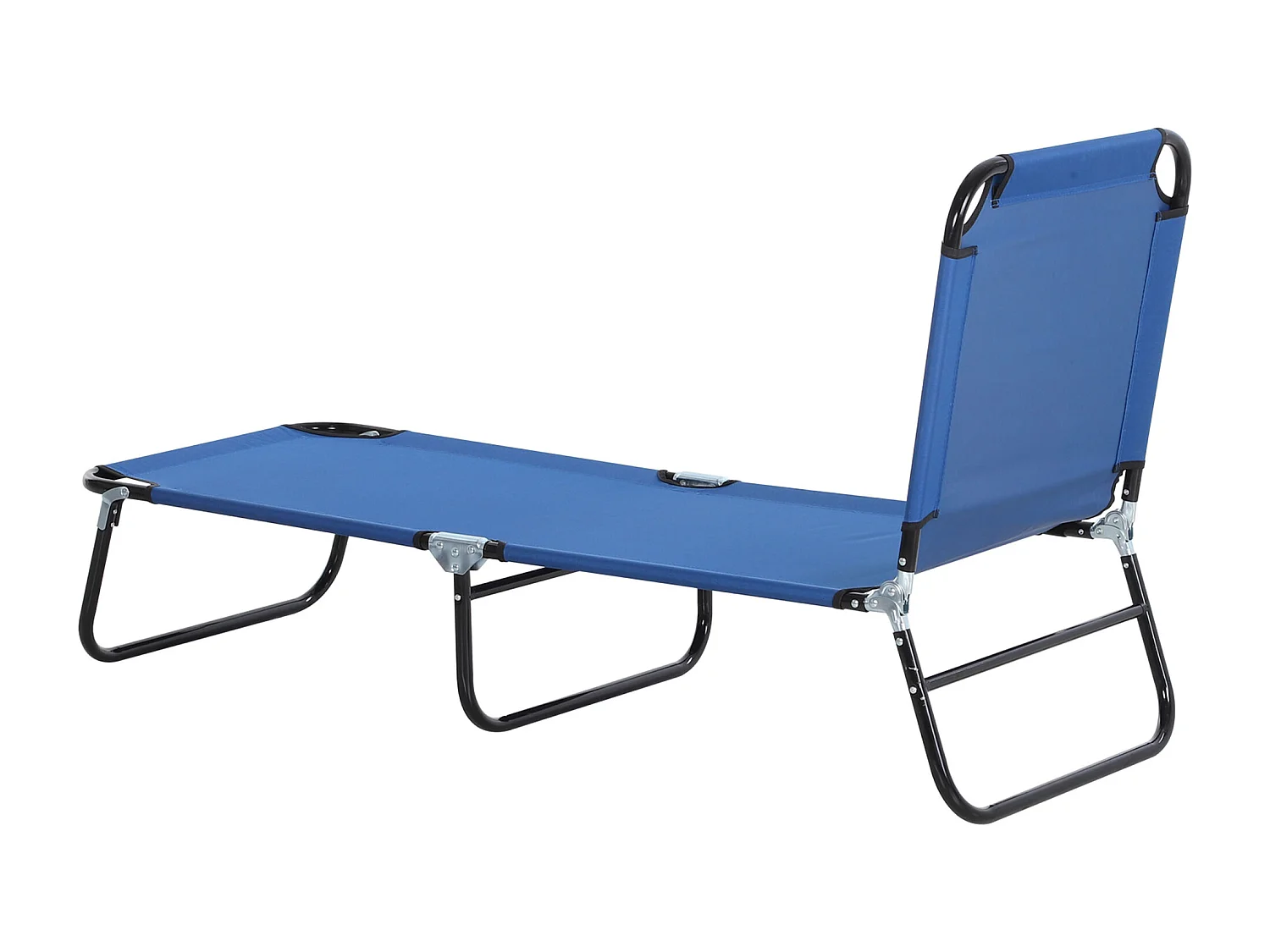 Lettino da giardino con schienale regolabile in 5 posizioni blu