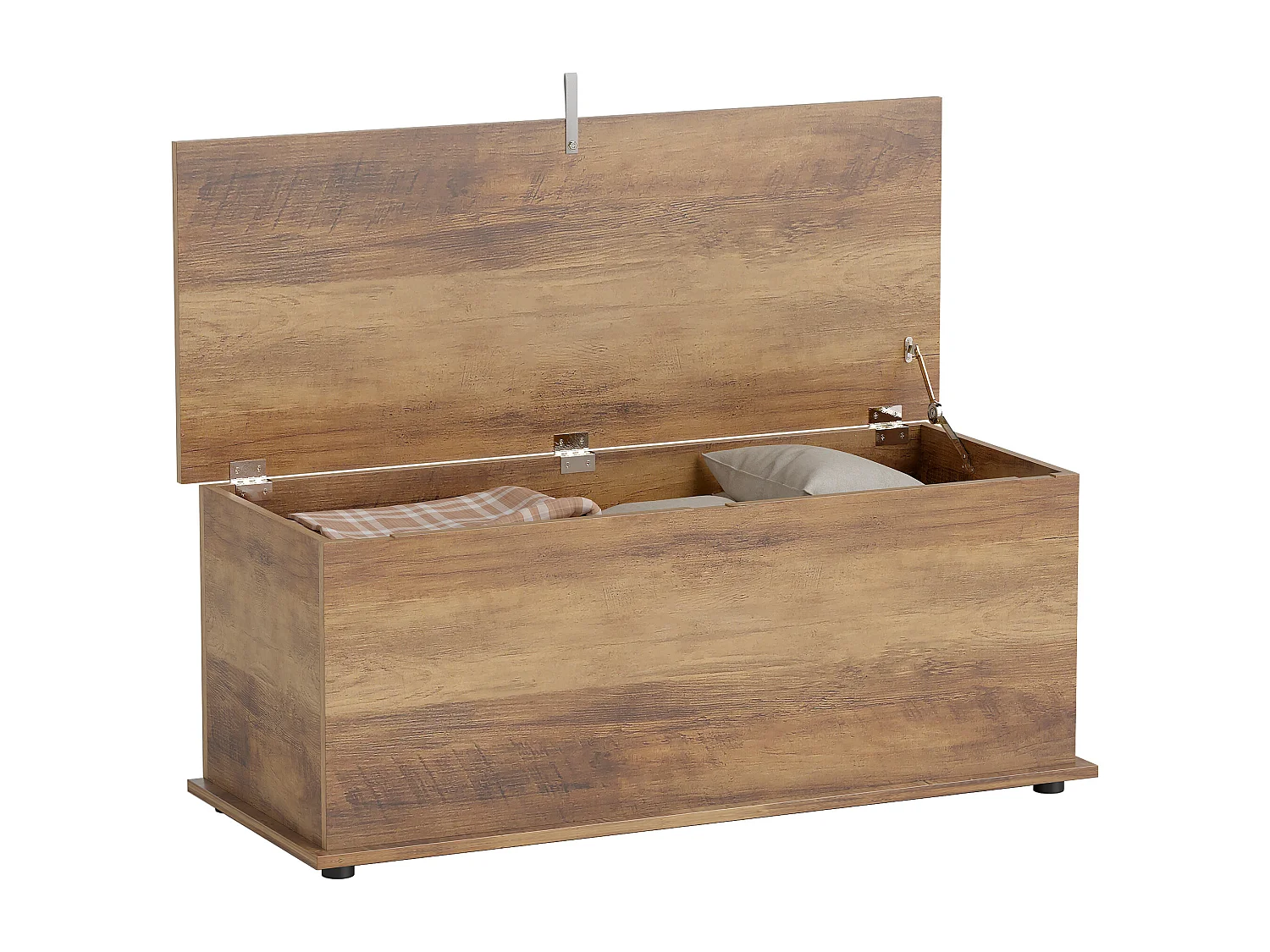 Cassapanca baule con coperchio ribaltabile 100x40x40 cm marrone