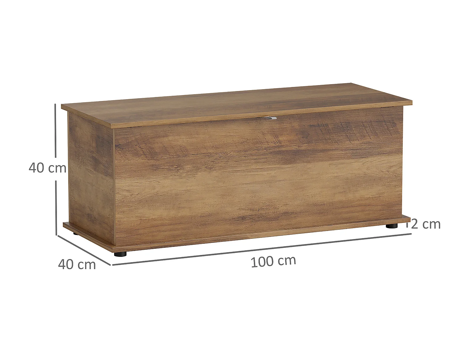 Cassapanca baule con coperchio ribaltabile 100x40x40 cm marrone