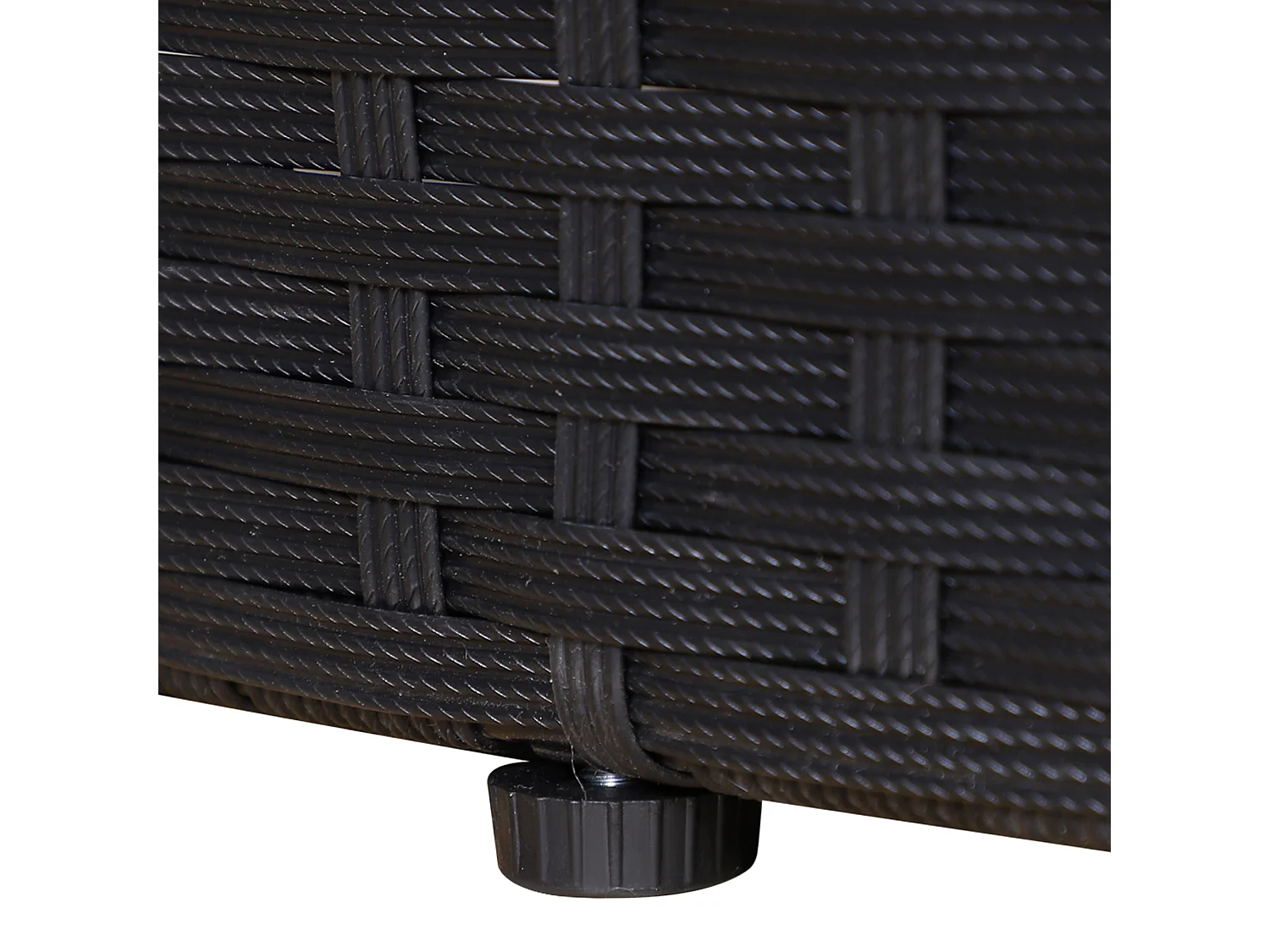 Set 4 Pzi Divano Circolare da Giardino, Mobili Componibili, Nero Beige