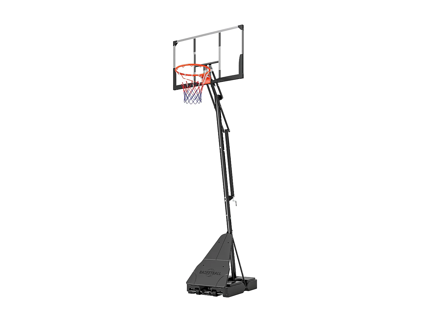 Canestro da basket regolabile con base riempibile e tabellone antishock