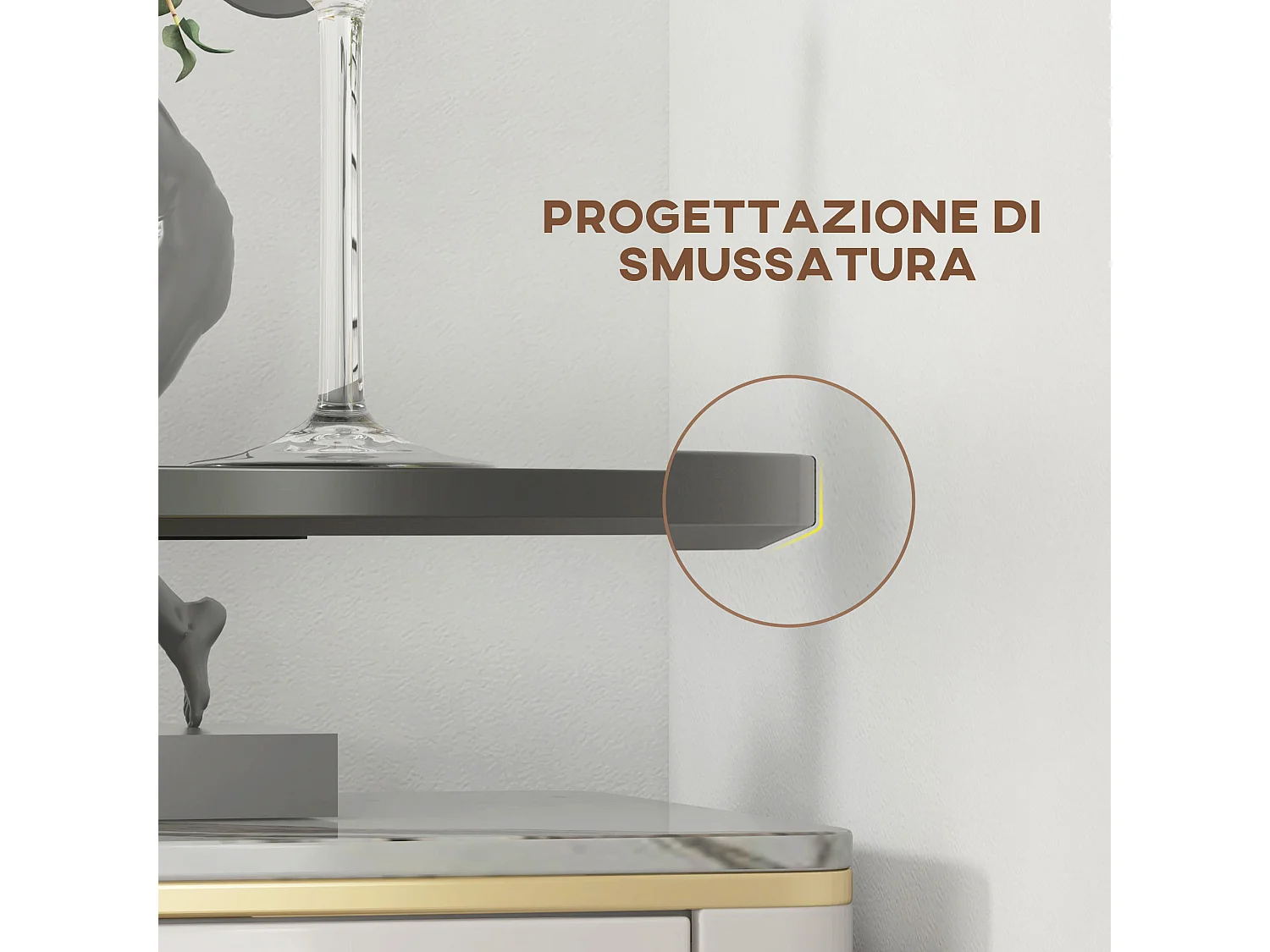 Tavolo bar rotondo salvaspazio moderno con struttura in acciaio nero