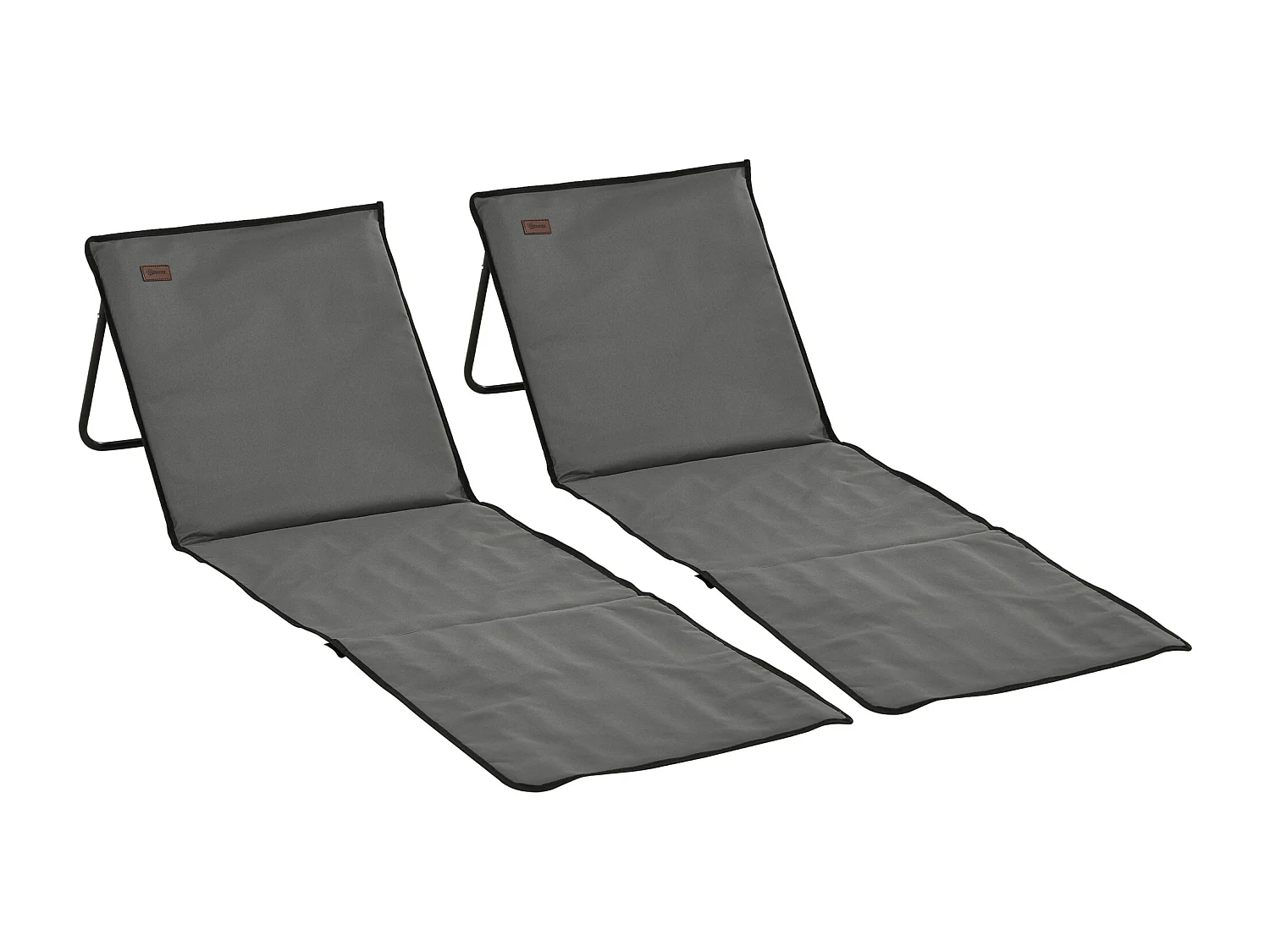 Set 2 sdraio da spiaggia pieghevoli ad angolo regolabile grigio