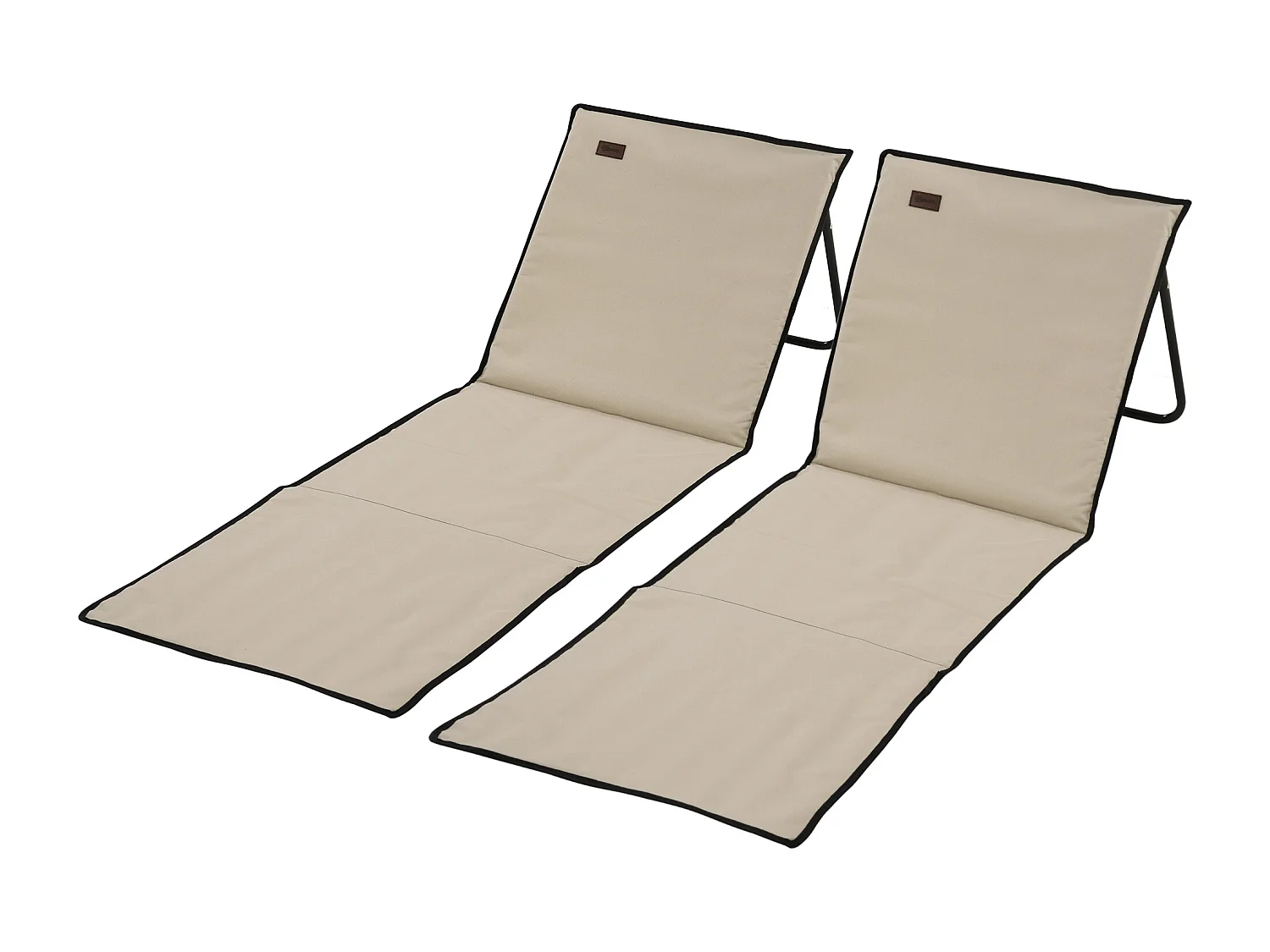 Set 2 sdraio da spiaggia pieghevoli ad angolo regolabile beige