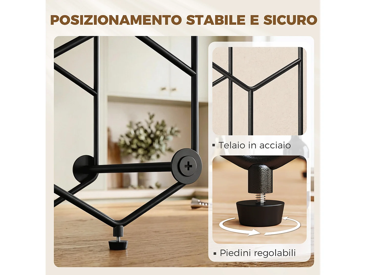 Portabottiglie per 13 bottiglie in metallo nero