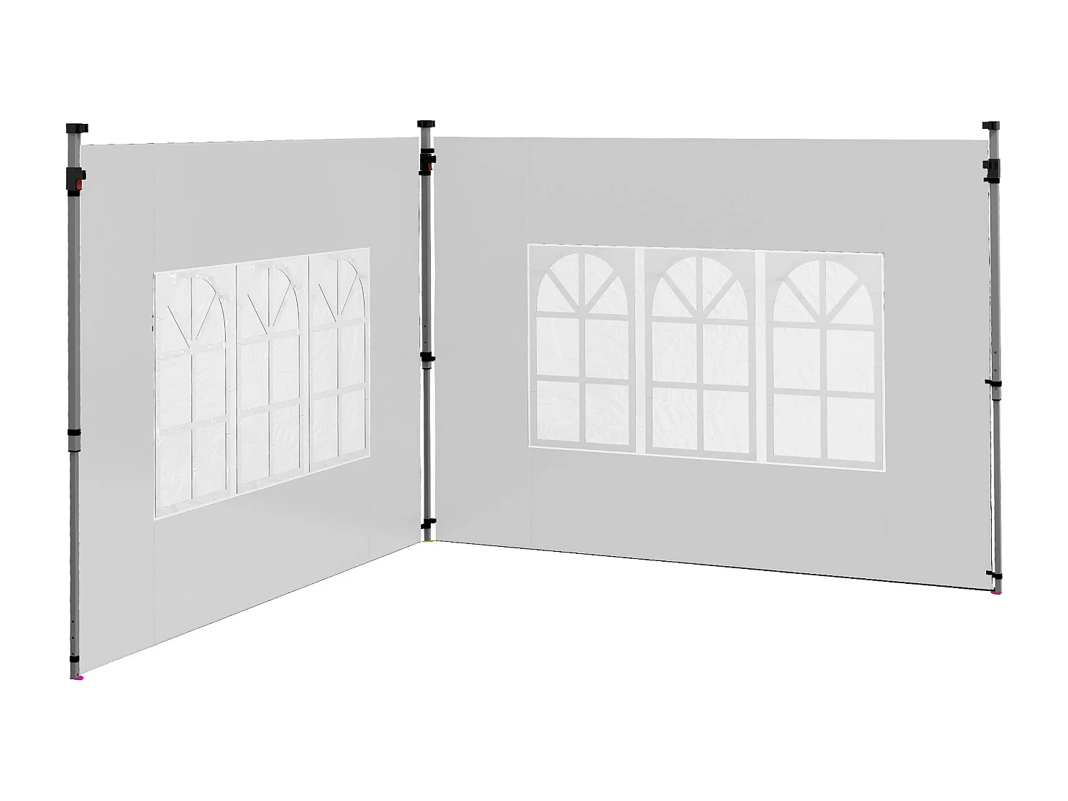 Pareti gazebo con finestrelle in plastica e tessuto oxford