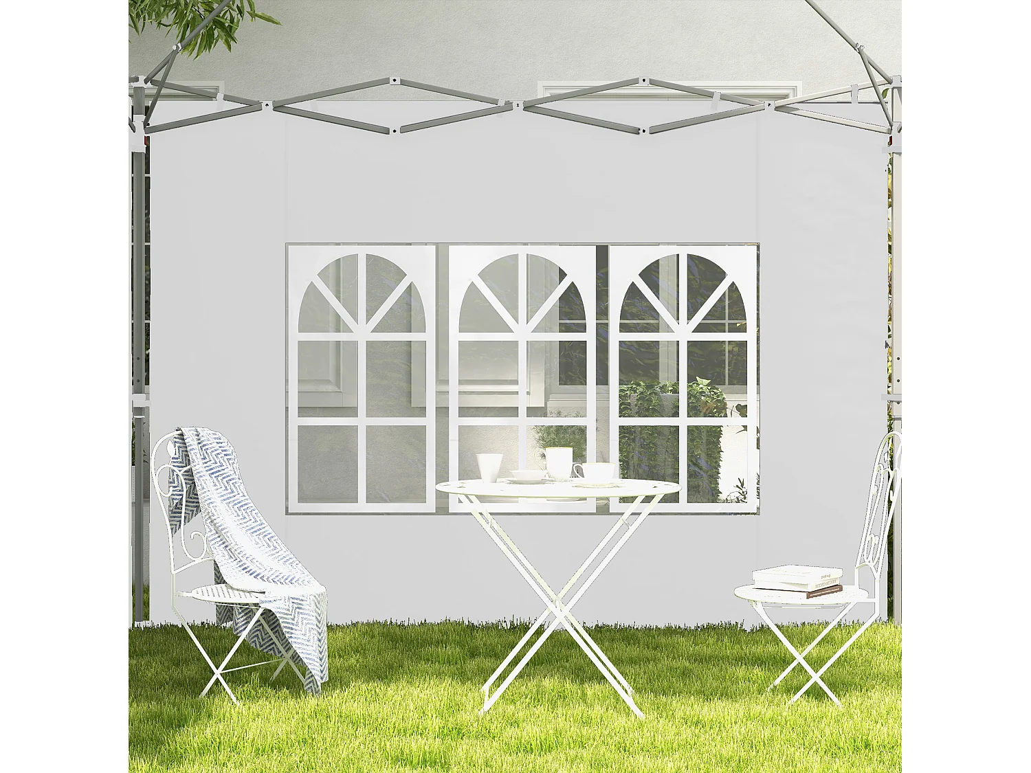 Pareti gazebo con finestrelle in plastica e tessuto oxford