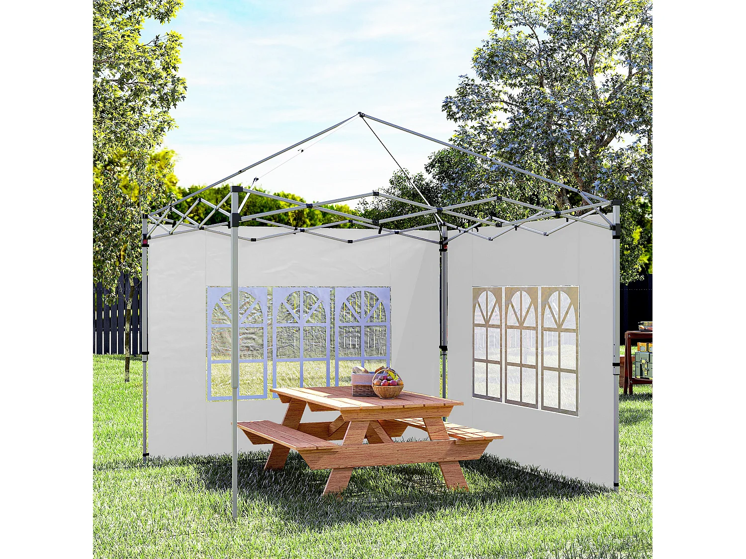 Pareti gazebo con finestrelle in plastica e tessuto oxford