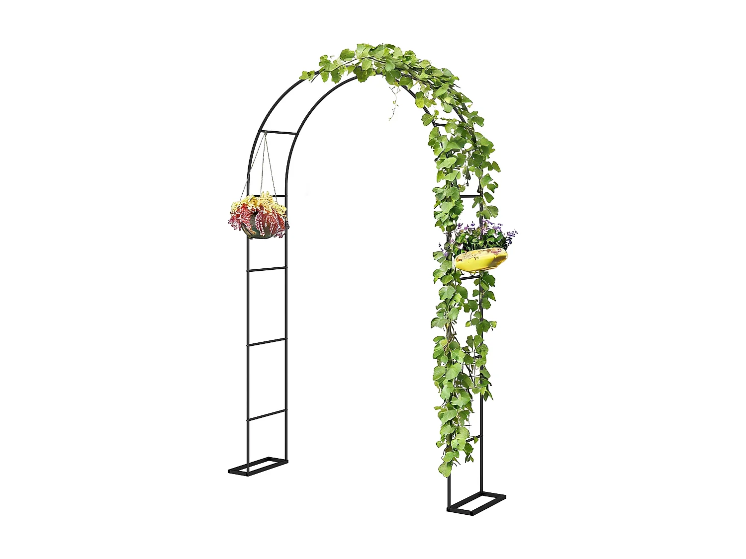 Arco da giardino per piante rampicanti in metallo nero