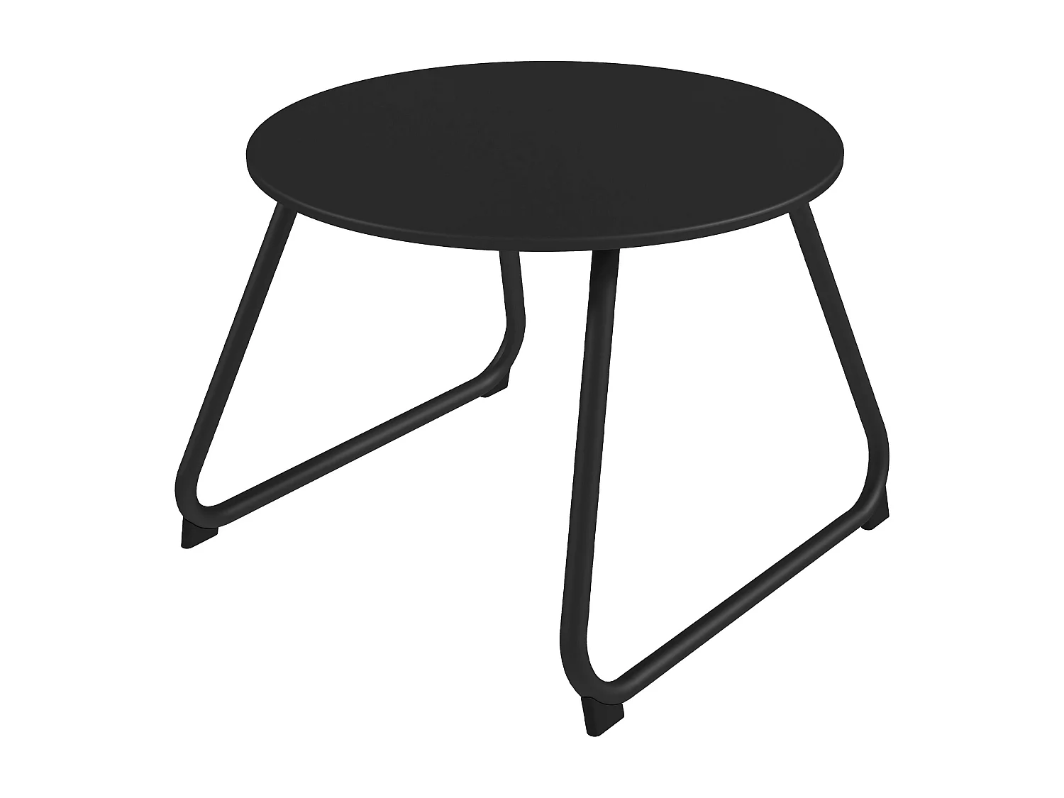 Tavolino da esterni ø48x37 cm con piedini regolabili in metallo nero